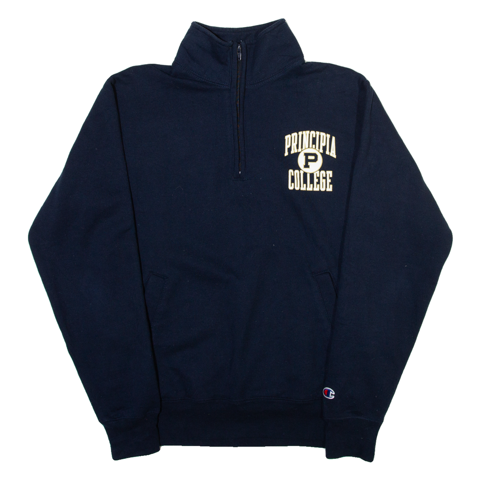 CHAMPION Principia College Mens Sweatshirt Blue 1/4 Zip USA S Refurbished - N/A refurbished available on Cerqular