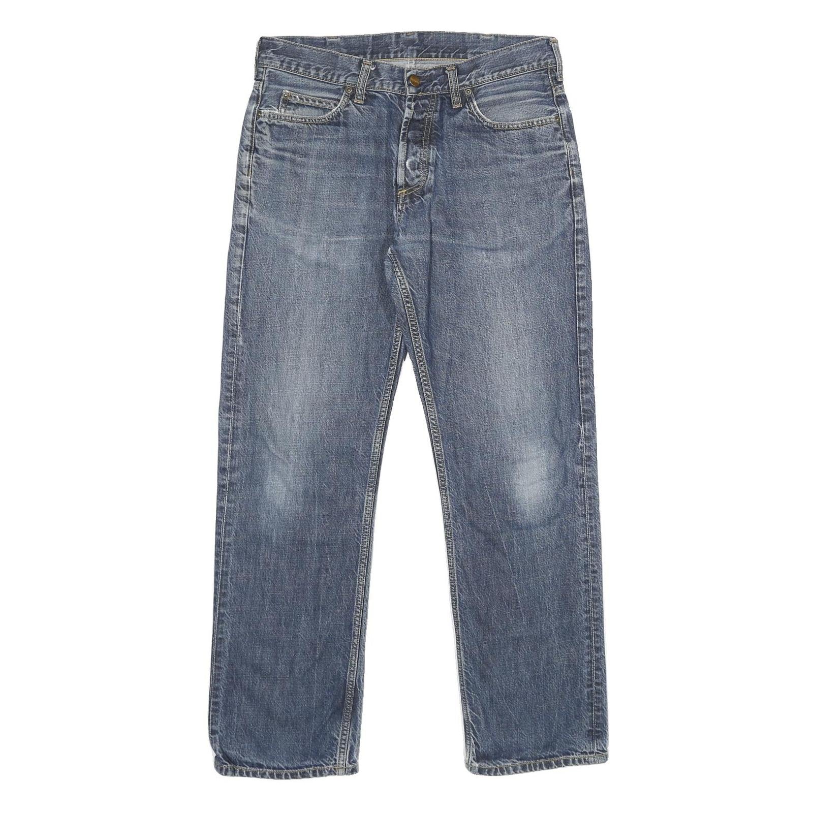 CARHARTT Mens Regular Blue Denim Jeans W31 L32 Classic Cotton Zip Pockets Refurbished - N/A refurbished available on Cerqular