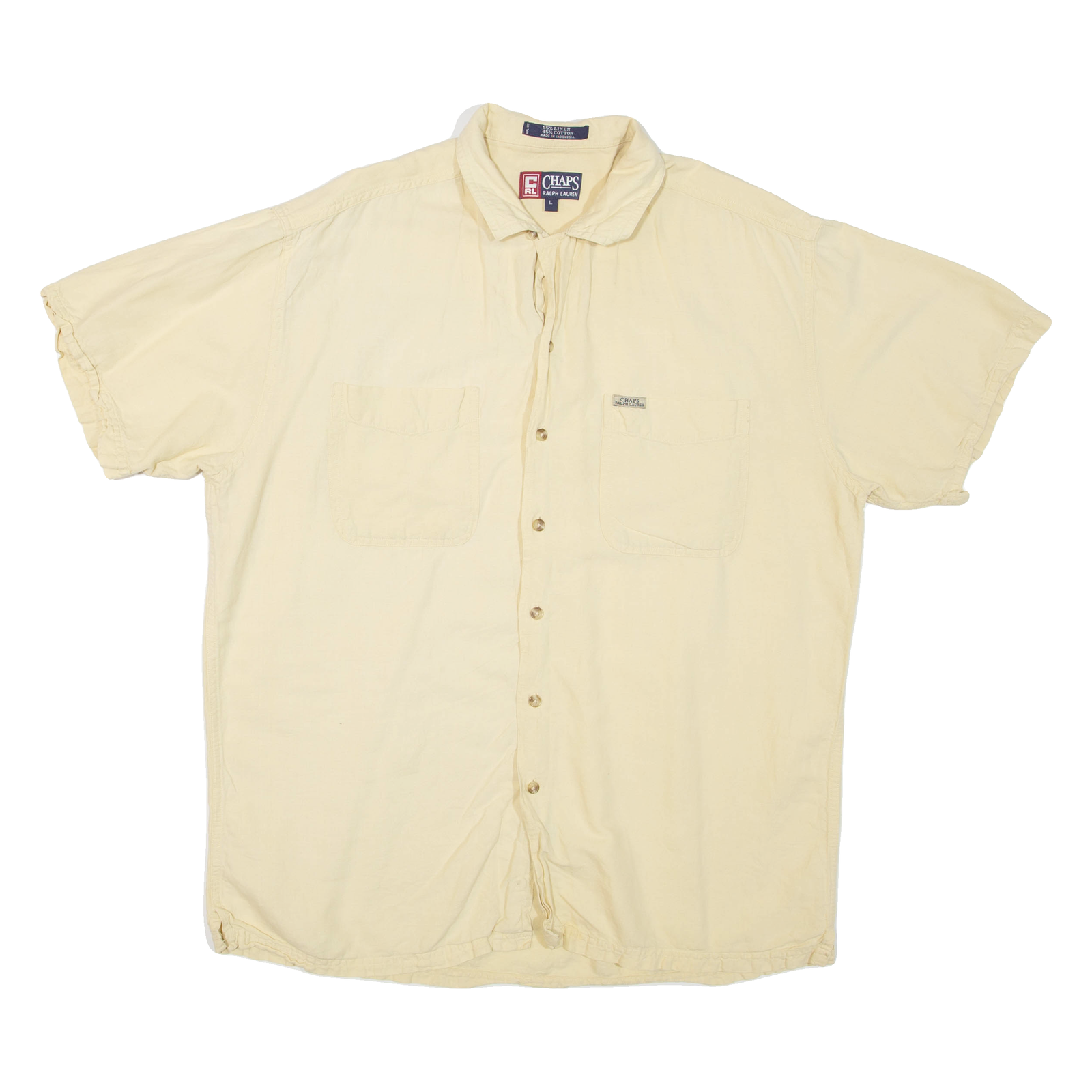 CHAPS RALPH LAUREN Mens Plain Shirt Yellow L Refurbished - N/A refurbished available on Cerqular