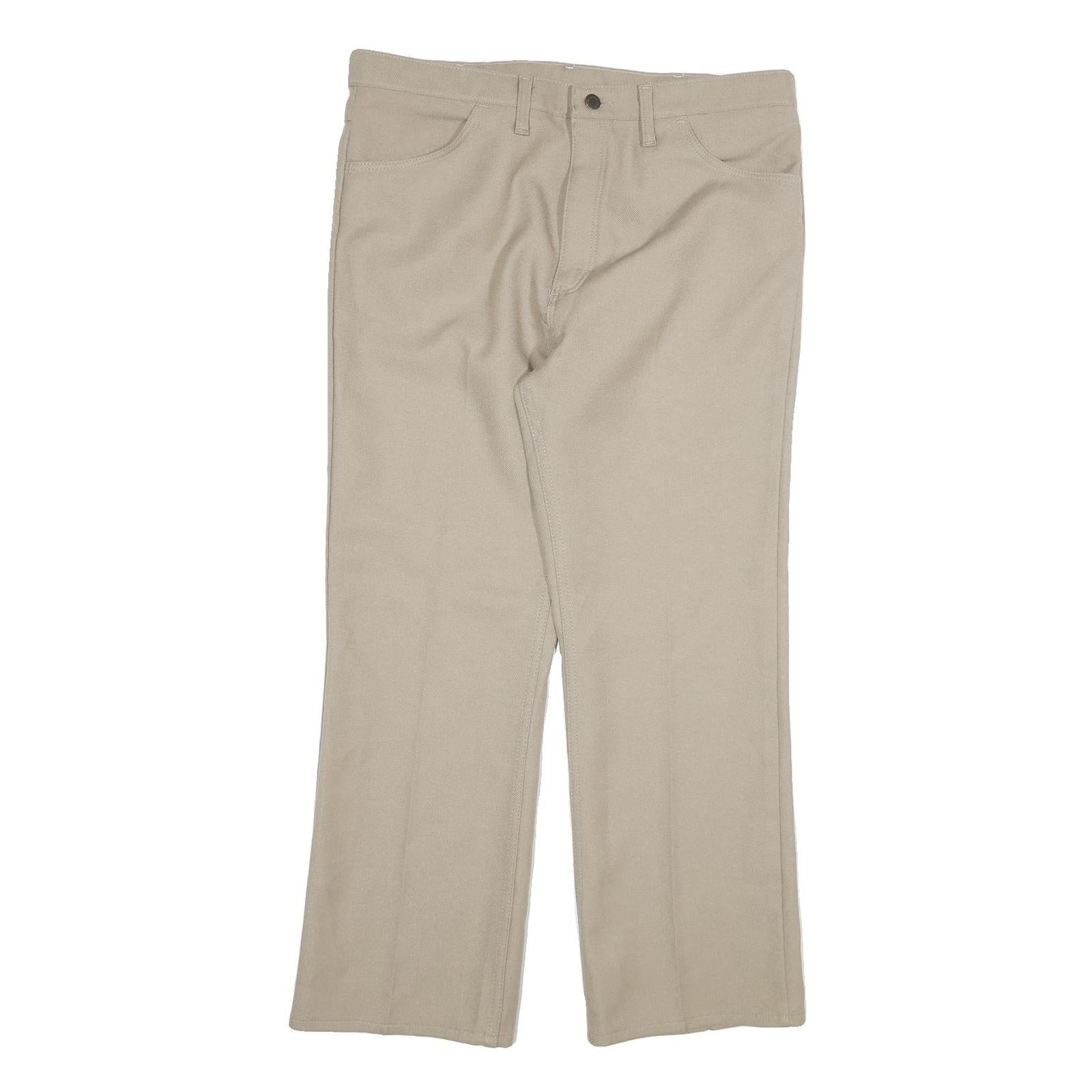 WRANGLER Mens Beige Regular Straight Trousers W36 L29 Classic Zip Closure Refurbished - N/A refurbished available on Cerqular