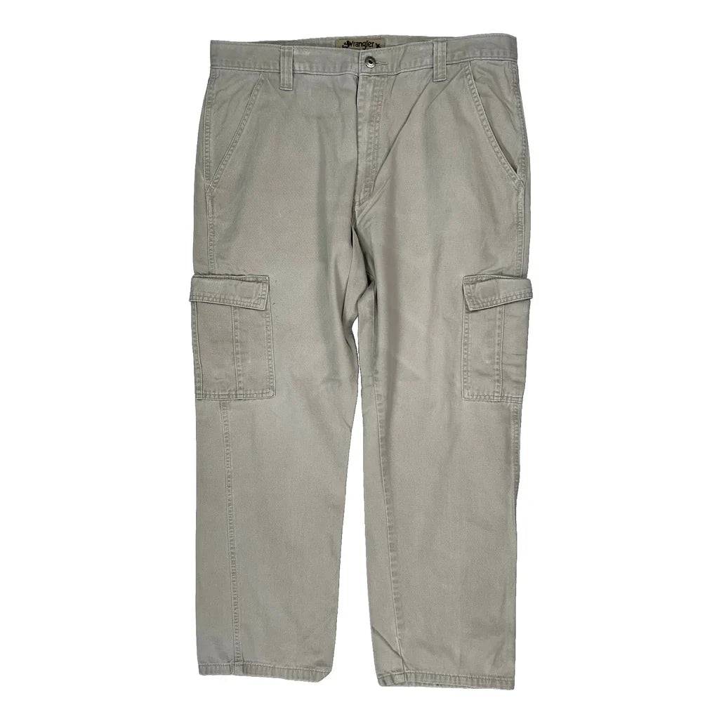 Buy Wrangler Cargo Trousers - 36W 30L Beige Cotton Refurbished - $36.17 Wrangler Cargo Trousers - 36W 30L Beige Cotton Refurbished - Thrifted (note: this is a term often used to describe second- refurbished available on Cerqular