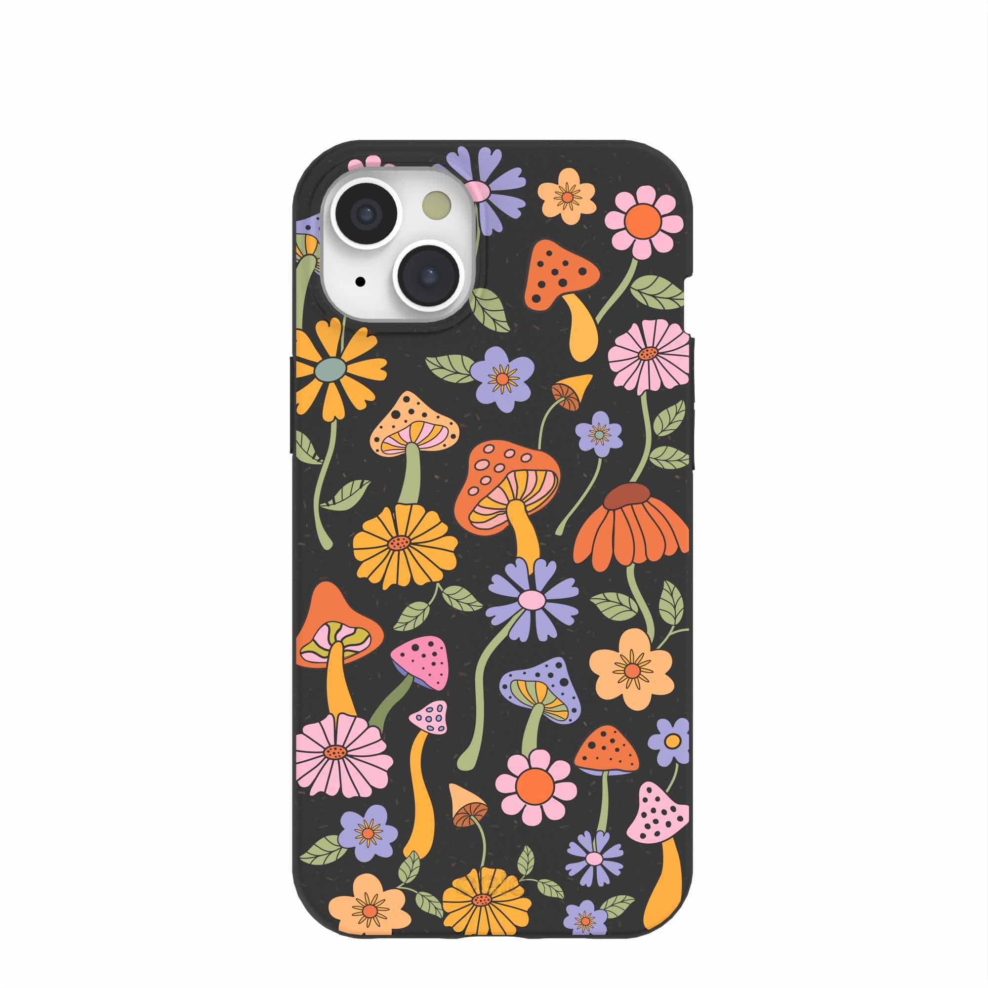 Black Midnight Shrooms iPhone 15 Plus Case Refurbished - Pela Case refurbished available on Cerqular