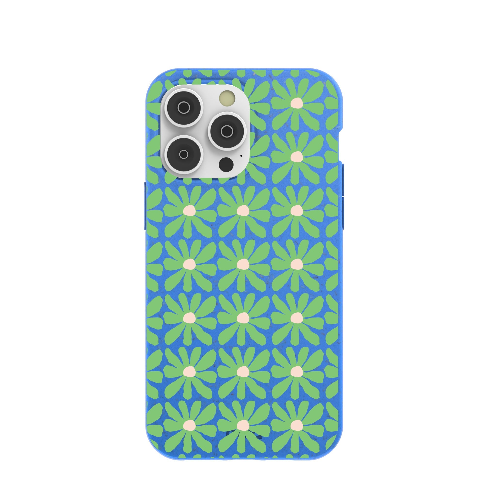 Electric Blue Flower Child iPhone 14 Pro Max Case Refurbished - Pela Case refurbished available on Cerqular