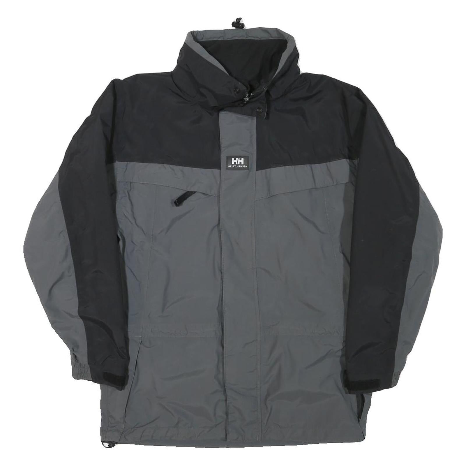 HELLY HANSEN Mens Black & Grey Outdoor Jacket XS Polyester Blend Plain Zip Refurbished - N/A refurbished available on Cerqular