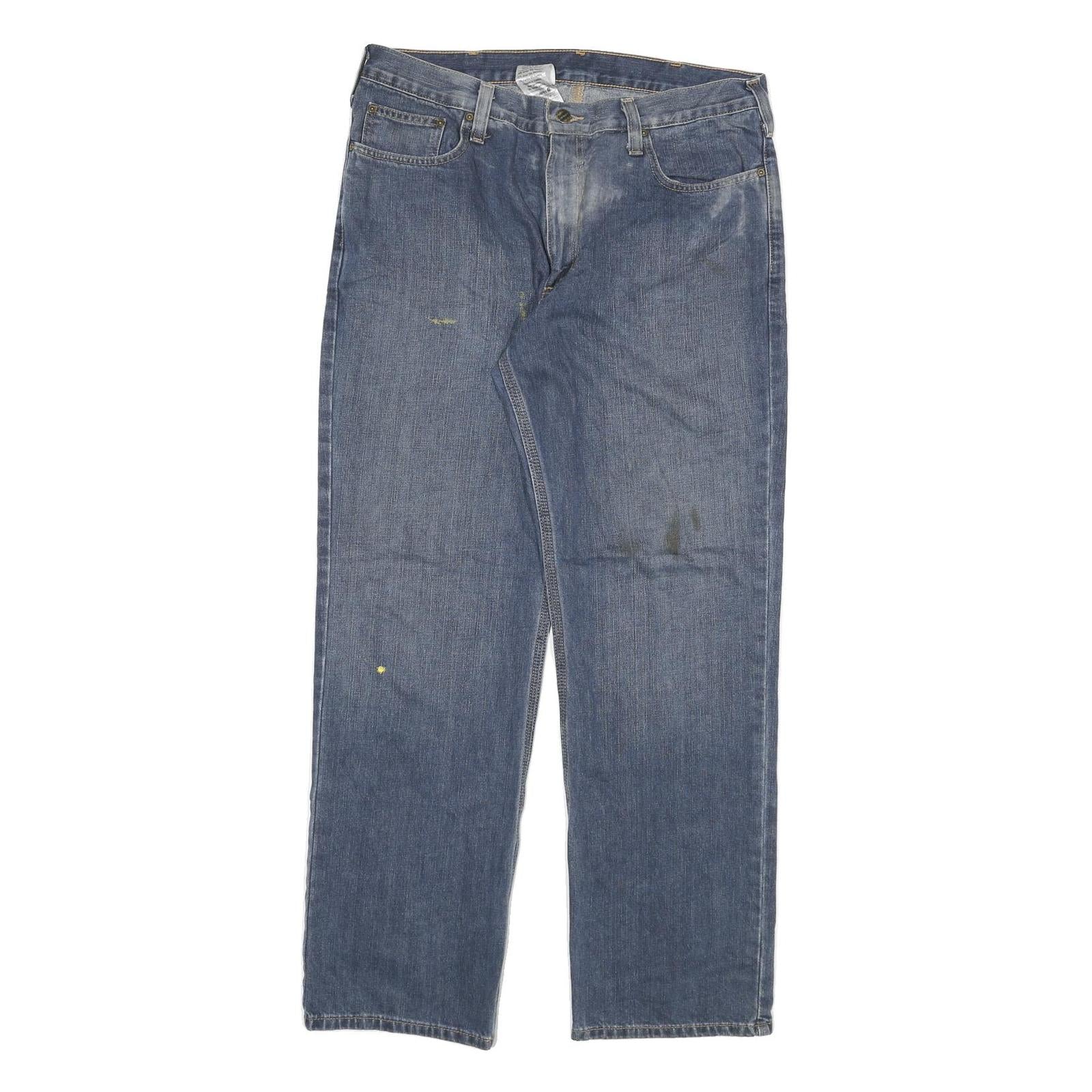 CARHARTT Mens Jeans Blue Regular Straight Denim W36 L32 Workwear Zip Closure Refurbished - N/A refurbished available on Cerqular