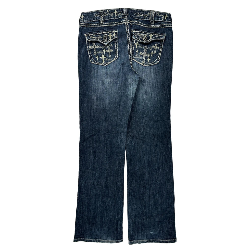 Believe Tuff Jeans - 34W 32L Dark Wash Denim Refurbished - Thrifted (note: this is a term often used to describe second- refurbished available on Cerqular