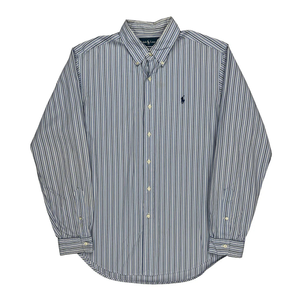 Buy Ralph Lauren Striped Shirt - Large Blue Cotton Refurbished - $29.47 Ralph Lauren Striped Shirt - Large Blue Cotton Refurbished - Thrifted (note: this is a term often used to describe second- refurbished available on Cerqular