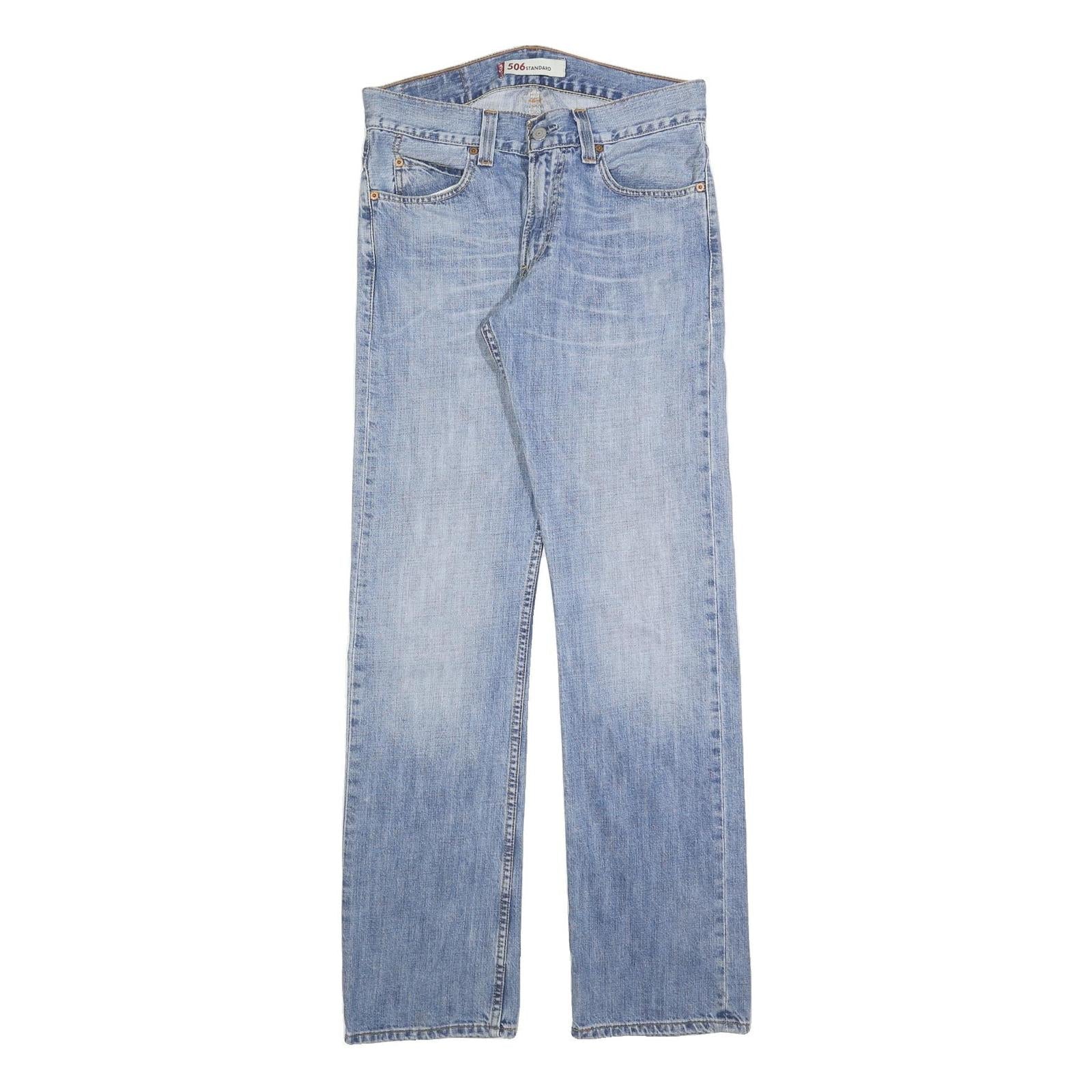 LEVI'S 506 Mens Jeans Blue Regular Straight Denim Rinse W30 L36 Classic Cotton Refurbished - N/A refurbished available on Cerqular