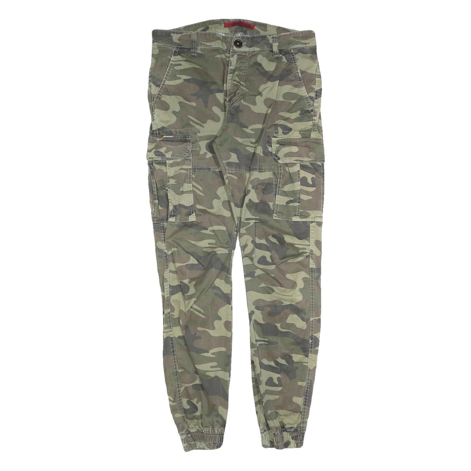 YES DENIM Mens Camouflage Slim Cargo Trousers W30 L30 Cotton Blend Zip Refurbished - N/A refurbished available on Cerqular