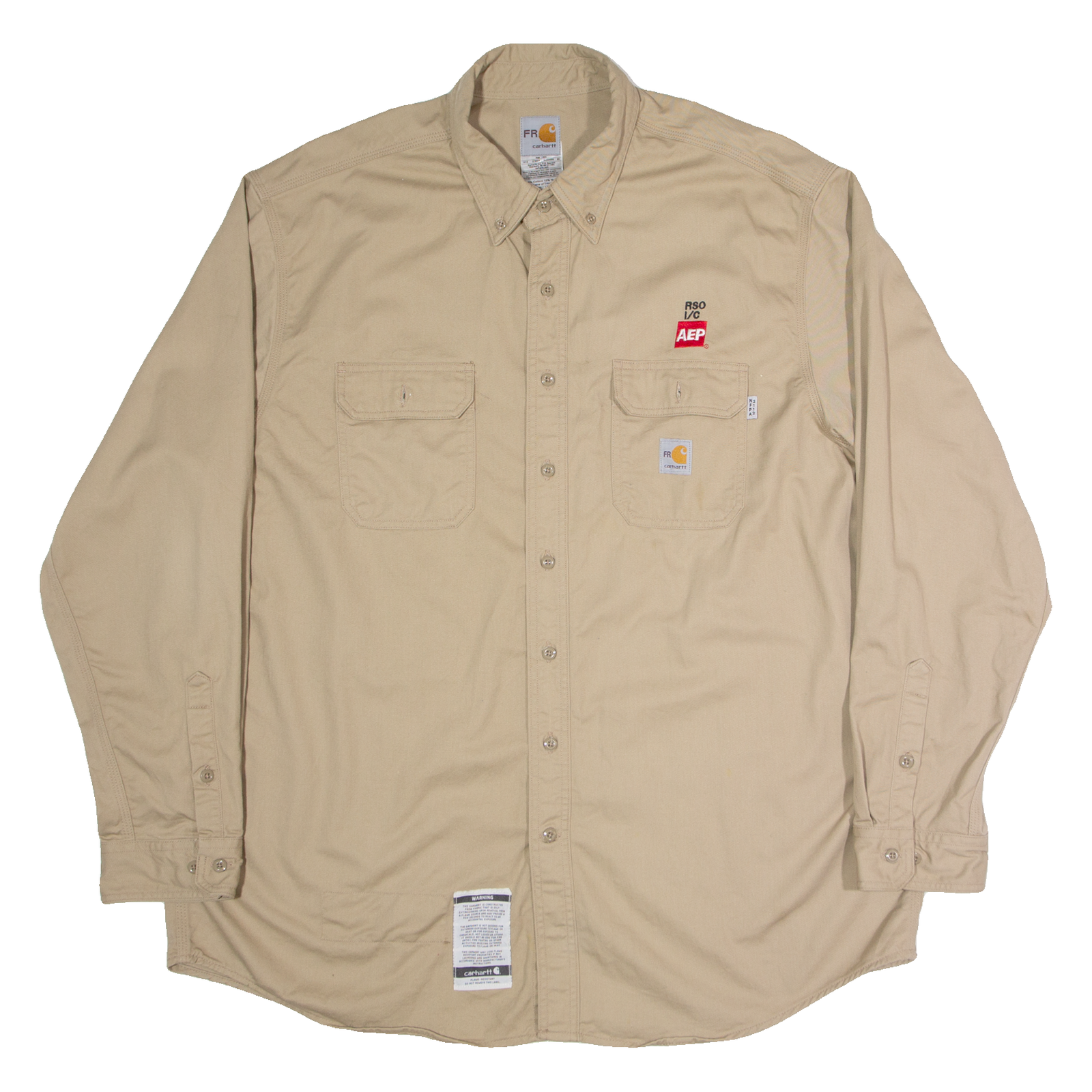 CARHARTT Rso I/C AEP Mens Plain Shirt Brown Long Sleeve 2XL Refurbished - N/A refurbished available on Cerqular