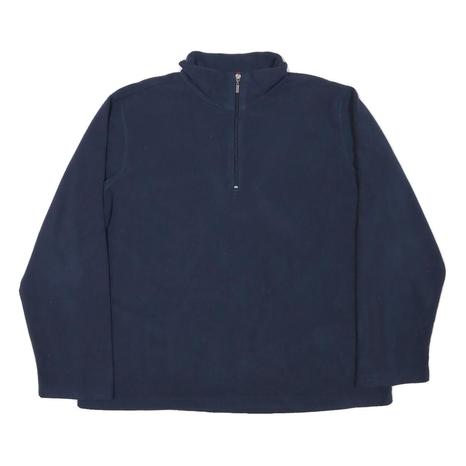 TOMMY HILFIGER Mens Navy Plain Pullover Jumper Quarter Zip XL Polyester Blend Refurbished - N/A refurbished available on Cerqular