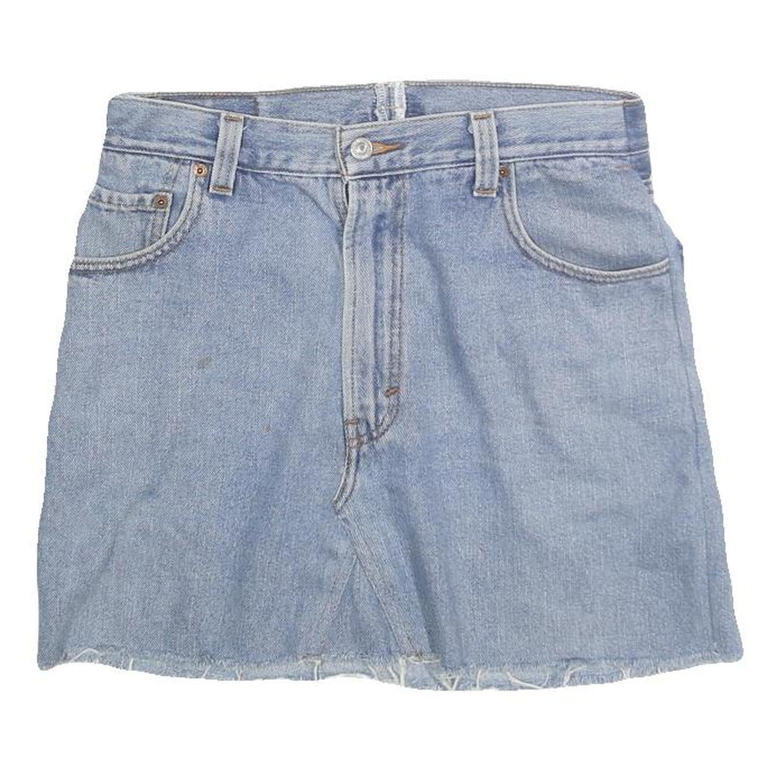 LEVI'S Womens Blue Denim Mini Cotton Blend Skirt M Casual Vintage Style Refurbished - N/A refurbished available on Cerqular