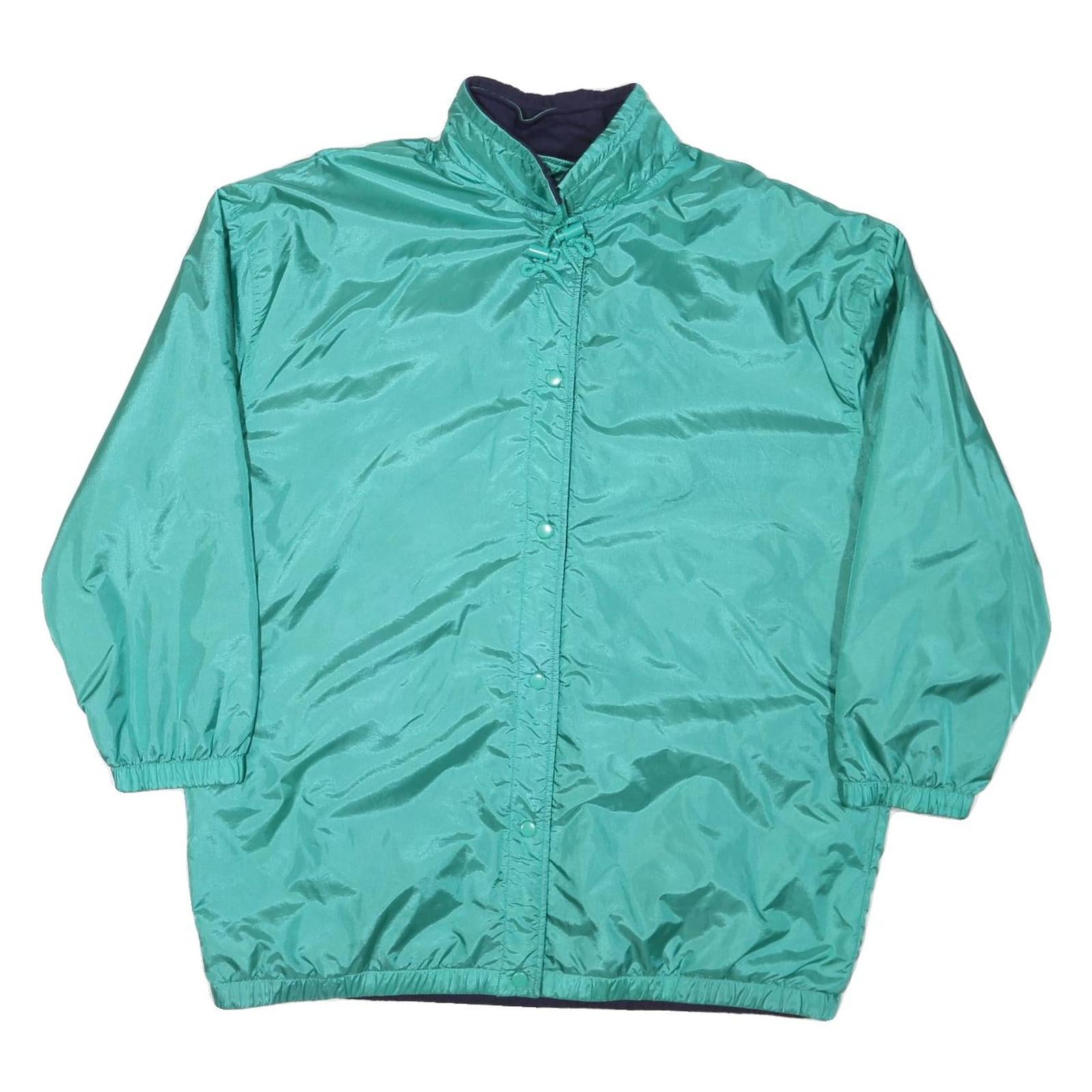 Womens Green Nylon Button Jacket L Plain Lightweight Casual Retro Style Refurbished - N/A refurbished available on Cerqular