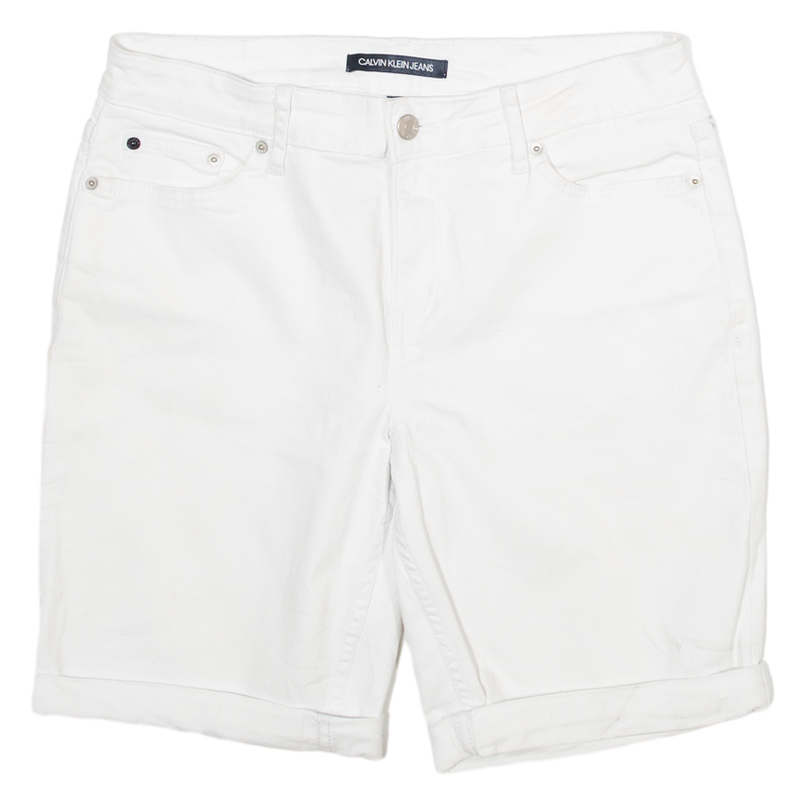 CALVIN KLEIN JEANS Womens Jorts Shorts White S W30 Refurbished - N/A refurbished available on Cerqular