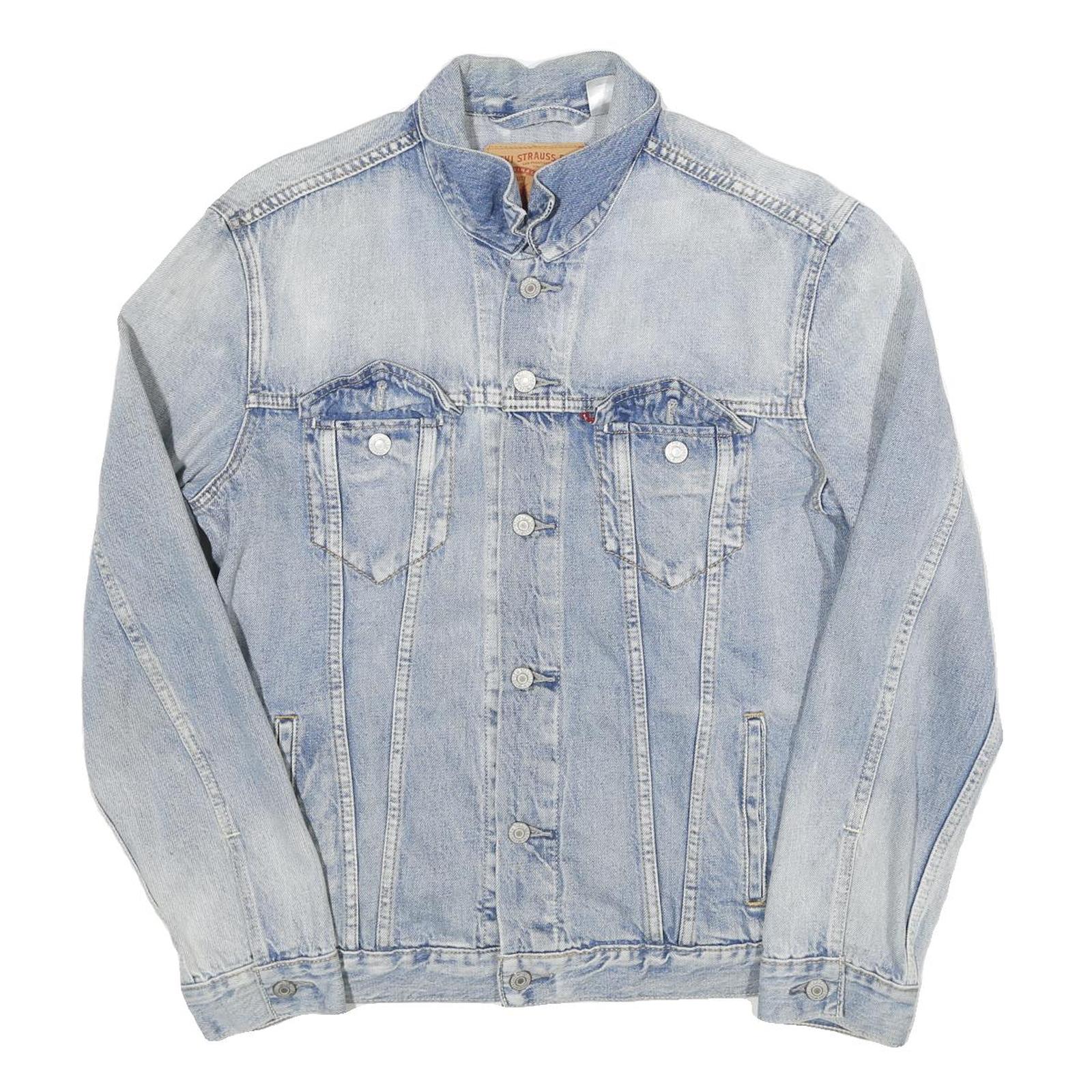 LEVI'S Mens Blue Denim Jacket L Cotton Blend Button Closure Classic Outerwear Refurbished - N/A refurbished available on Cerqular