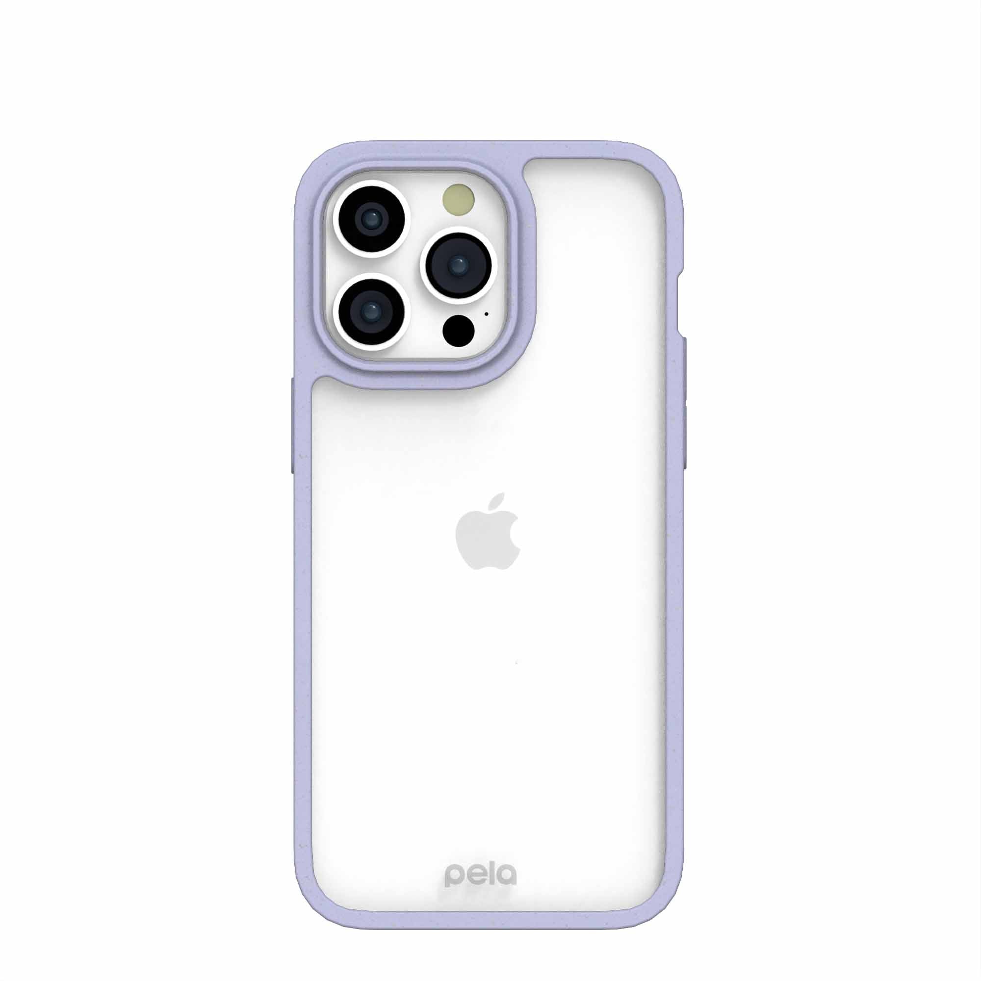 Clear iPhone 15 Pro Max Case with Lavender Ridge Refurbished - Pela Case refurbished available on Cerqular