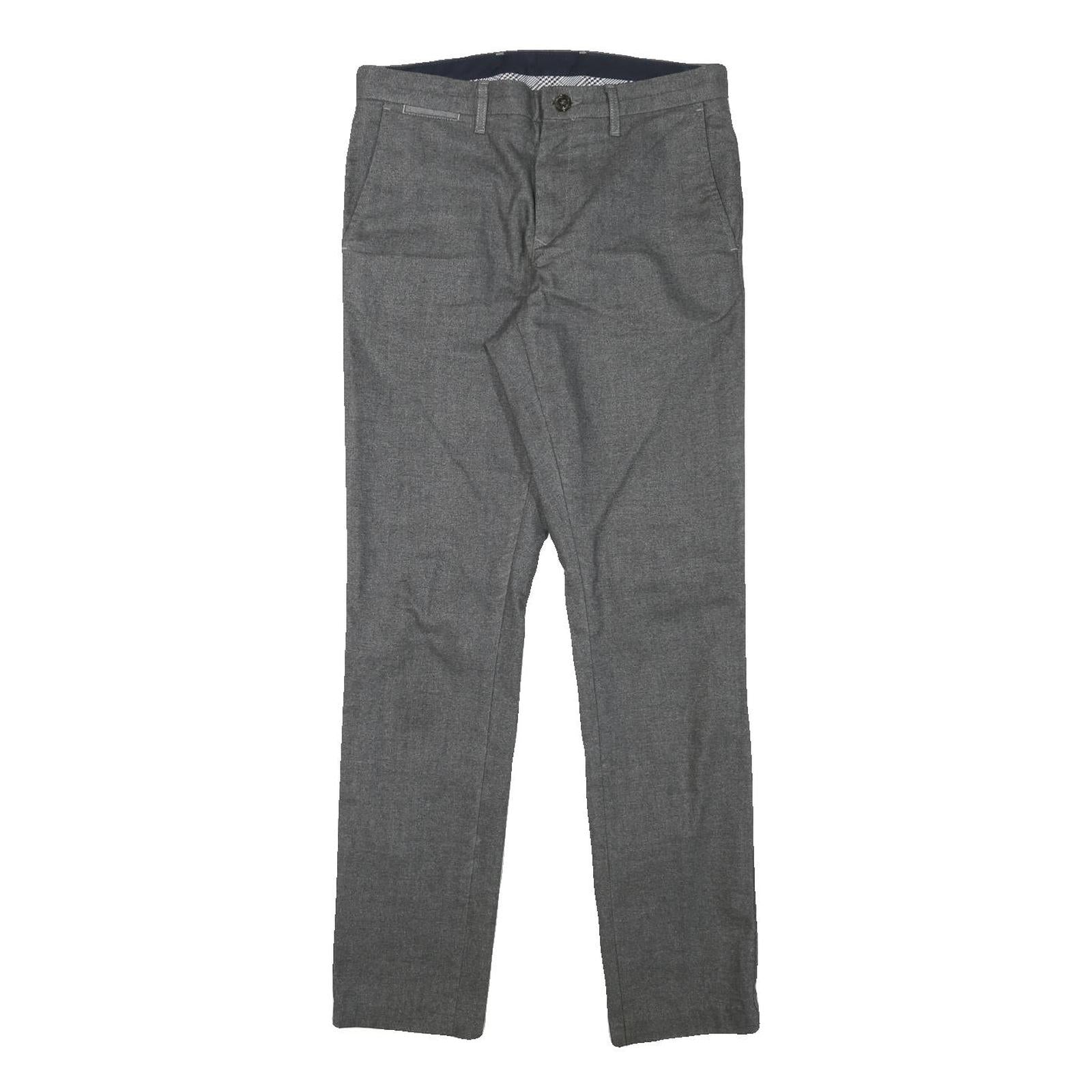 TOMMY HILFIGER Mens Grey Slim Straight Trousers Cotton Blend W30 L30 Formal Refurbished - N/A refurbished available on Cerqular