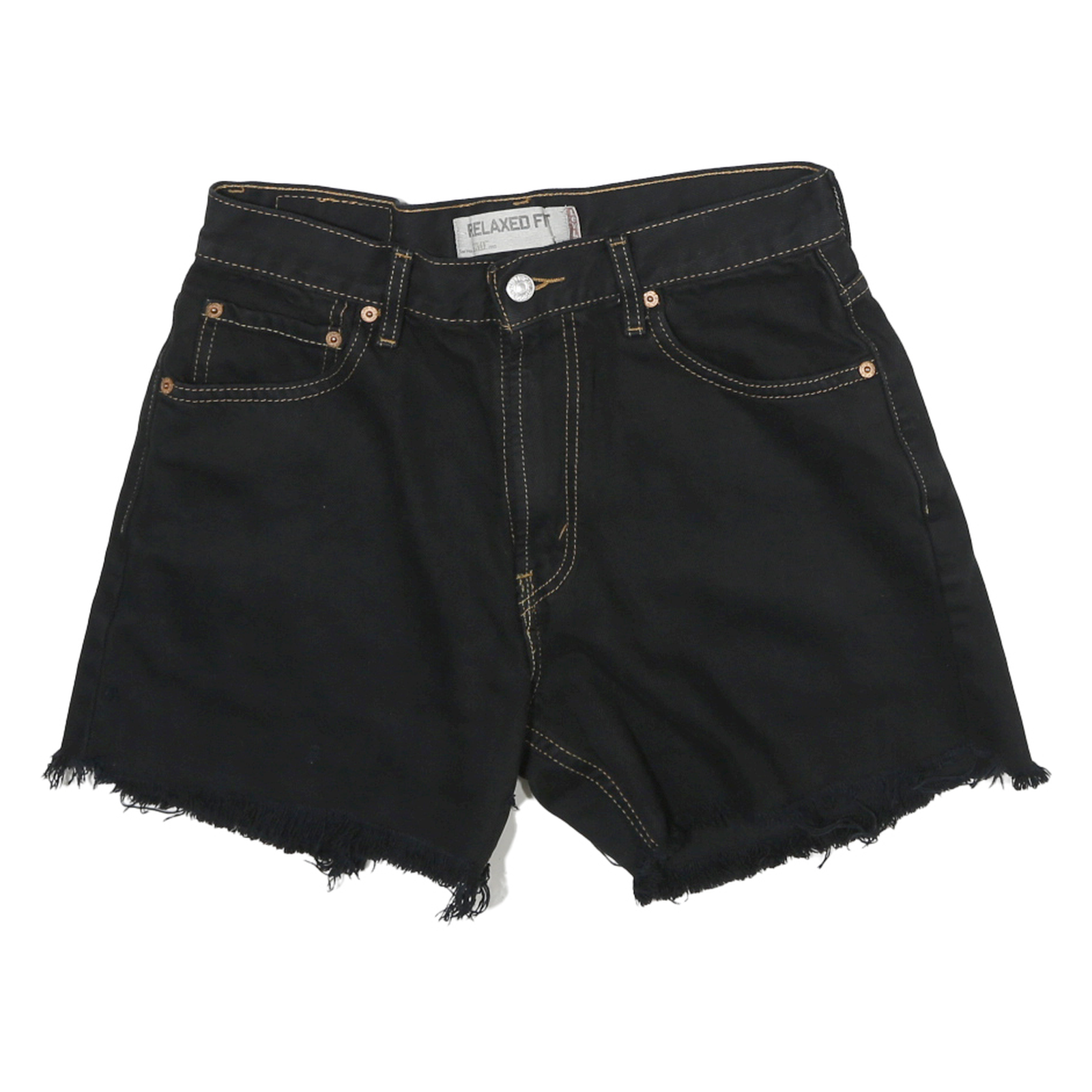 LEVI'S Mens Black Denim Cut-Off Shorts L W30 Relaxed Fit Casual Summer Style Refurbished - N/A refurbished available on Cerqular