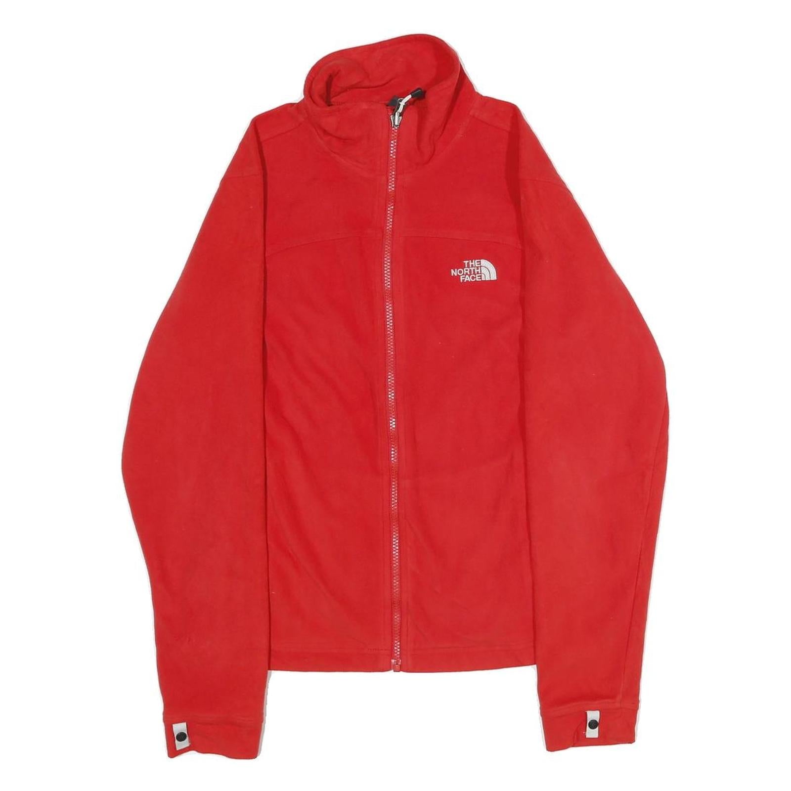 THE NORTH FACE Womens Red Jacket S Polyester Plain Zip Outdoor Casual Fleece Refurbished - N/A refurbished available on Cerqular