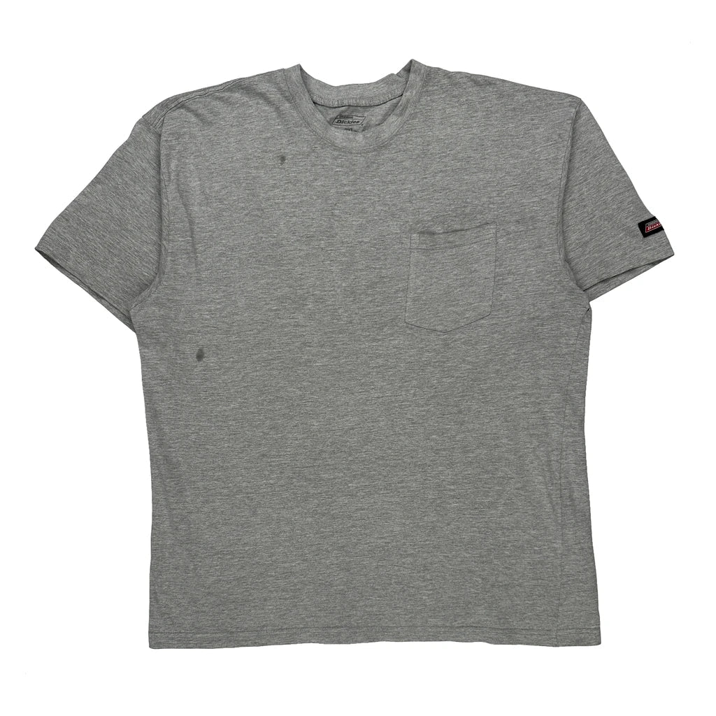 Dickies T-Shirt - 2XL Grey Cotton Refurbished - Thrifted (note: this is a term often used to describe second- refurbished available on Cerqular