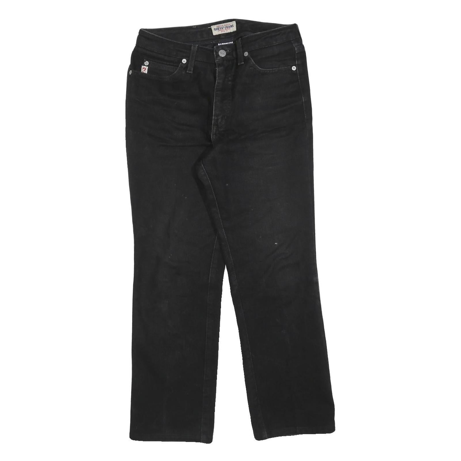 GUESS Womens Regular Black Denim Jeans W28 L28 Classic Zip Cotton Blend Refurbished - N/A refurbished available on Cerqular
