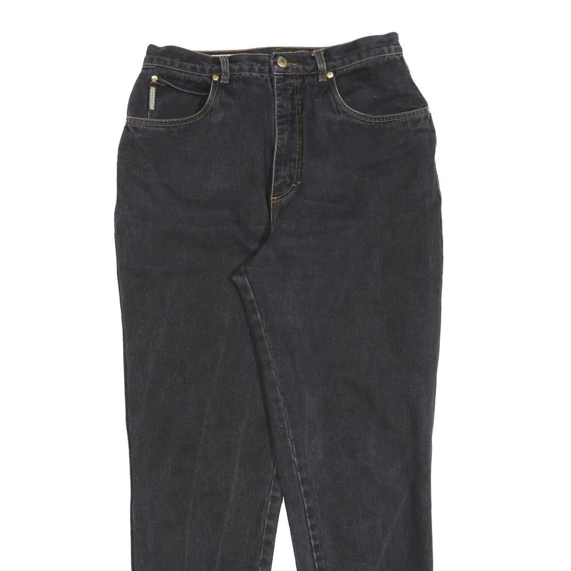 CERRUTI Womens Regular Black Denim Cotton Blend Jeans W30 L30 Classic Zip Refurbished - N/A refurbished available on Cerqular