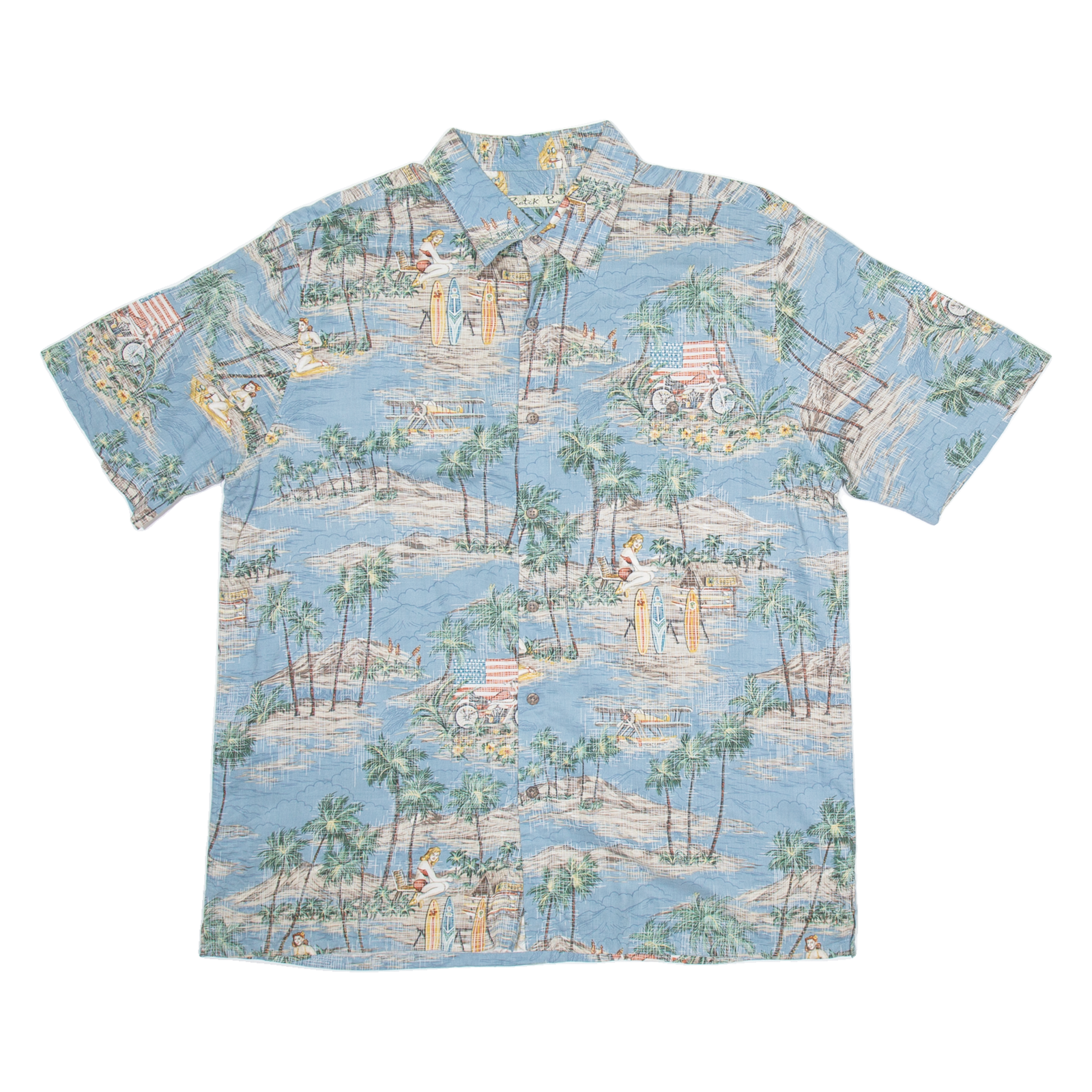 BATIK BAY Mens Hawaiian Shirt Blue Crazy Pattern L Refurbished - N/A refurbished available on Cerqular