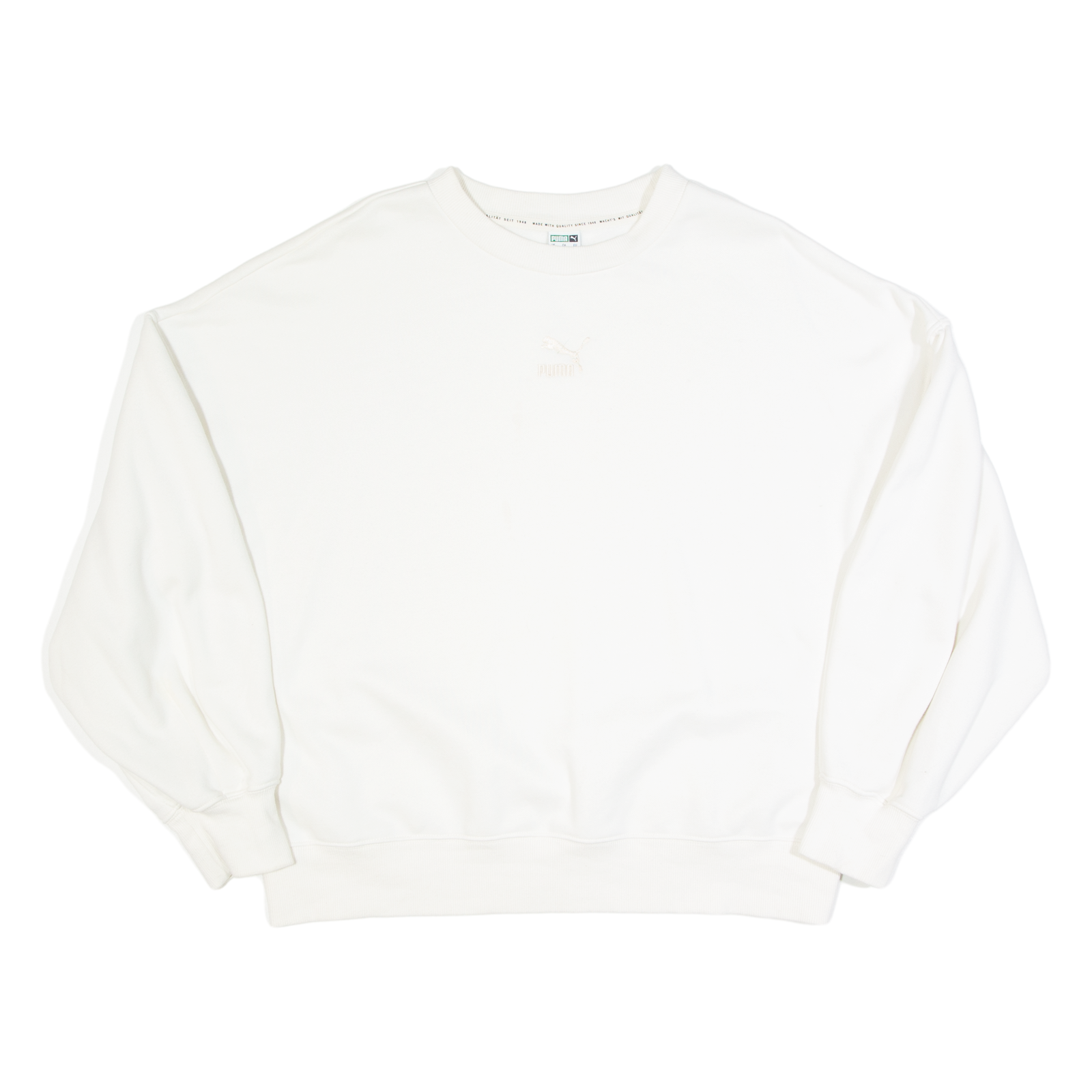 PUMA Womens Sweatshirt Cream M Refurbished - N/A refurbished available on Cerqular