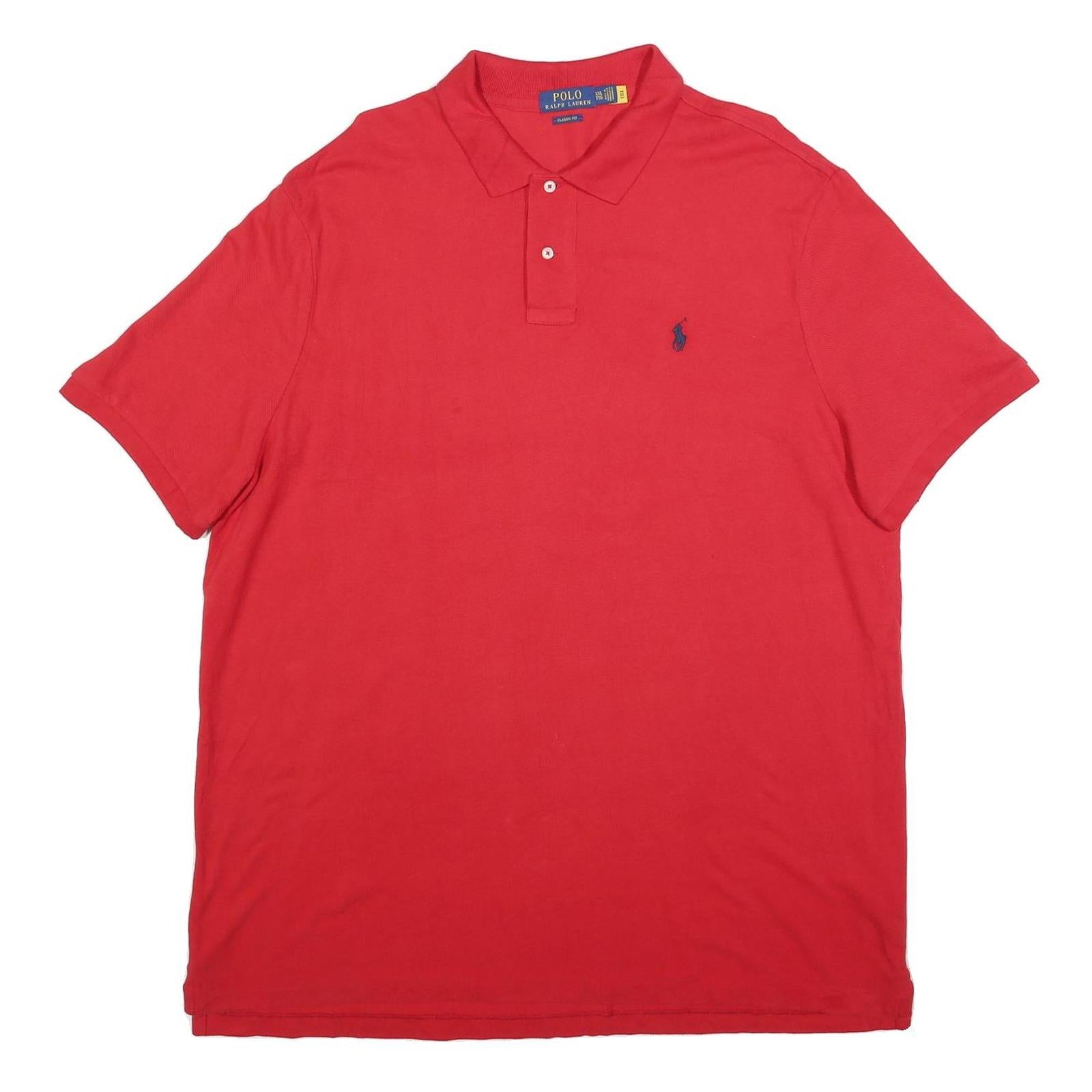 POLO RALPH LAUREN Mens Red Short Sleeve Plain 2XL Classic Fit Polo Shirt Refurbished - N/A refurbished available on Cerqular