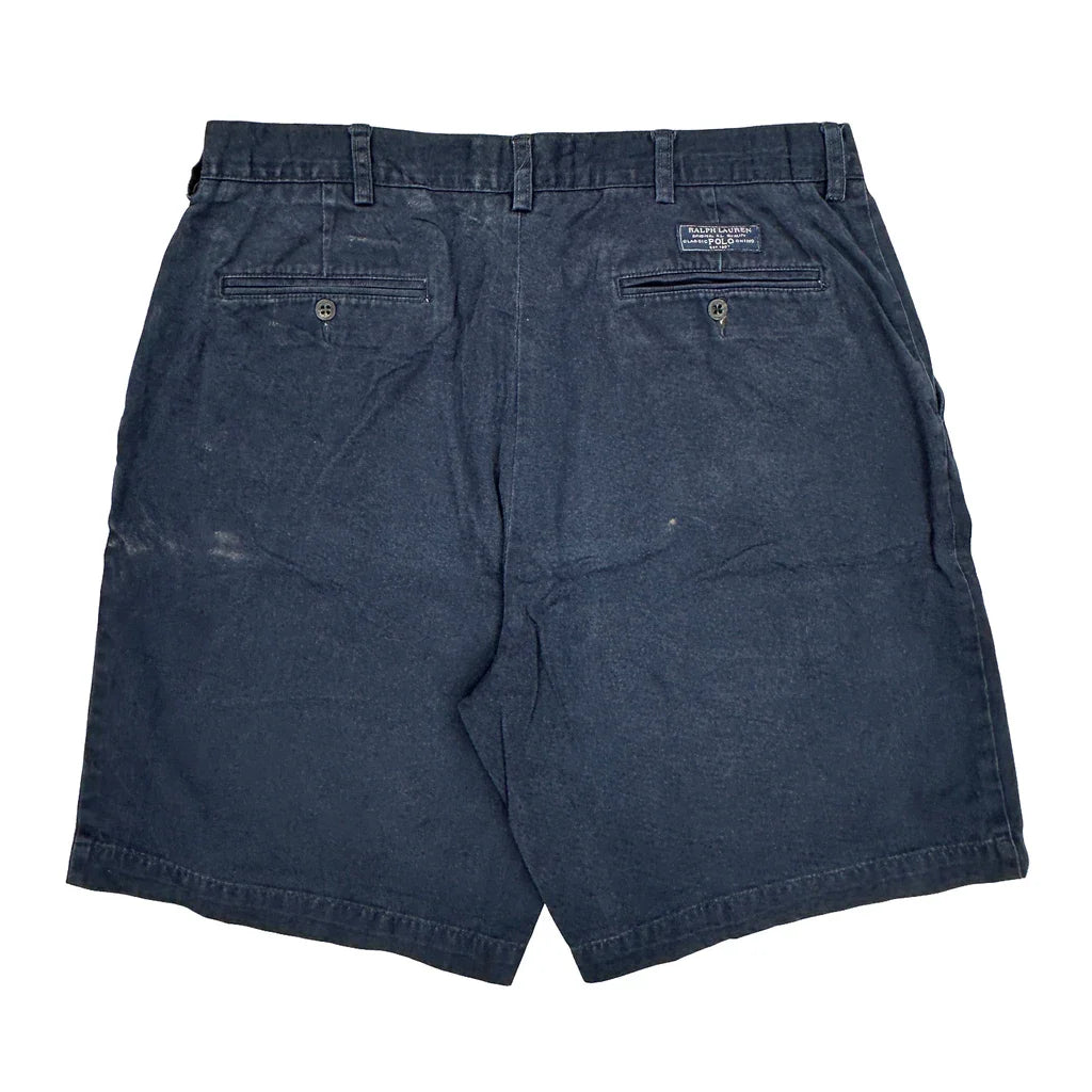 Polo By Ralph Lauren Chino Shorts - 33W 10L Navy Cotton Refurbished - Thrifted (note: this is a term often used to describe second- refurbished available on Cerqular