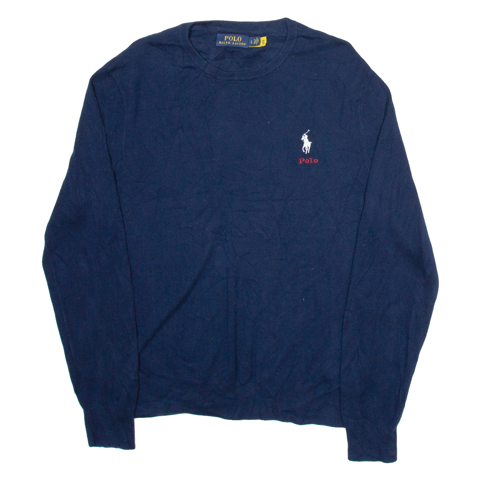 POLO RALPH LAUREN Womens Jumper Blue Tight Knit L Refurbished - N/A refurbished available on Cerqular