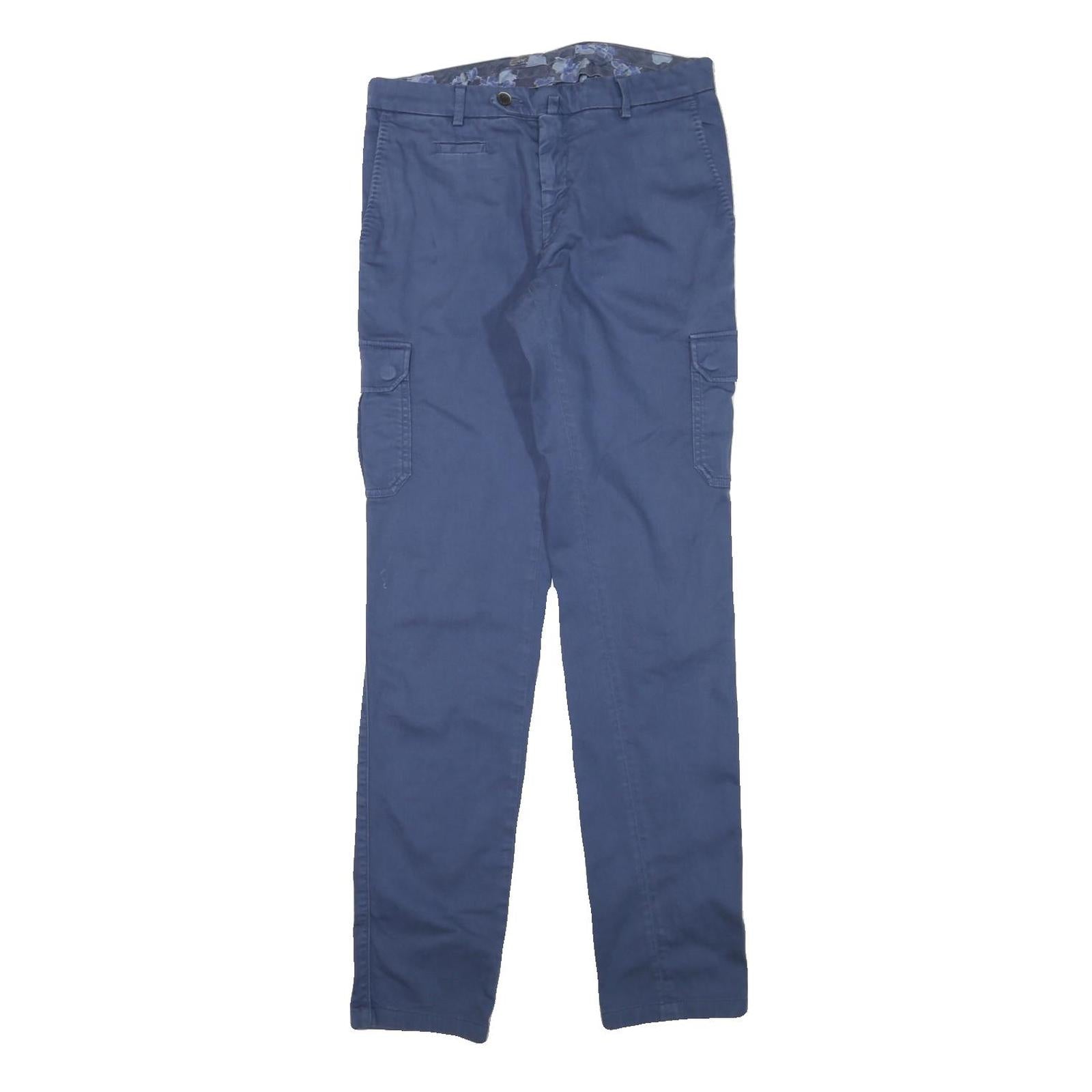 BOGGI Mens Cotton Blend Blue Slim Cargo Trousers W29 L32 Casual Zip Refurbished - N/A refurbished available on Cerqular