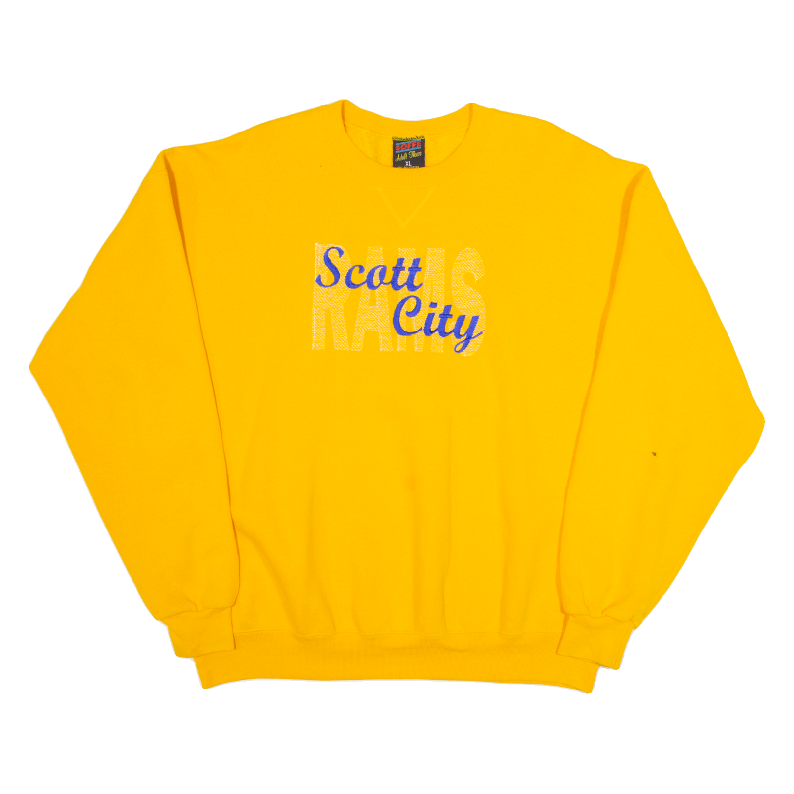 SOFFE Scott City Rams Mens Sweatshirt Yellow 90s USA XL Refurbished - N/A refurbished available on Cerqular