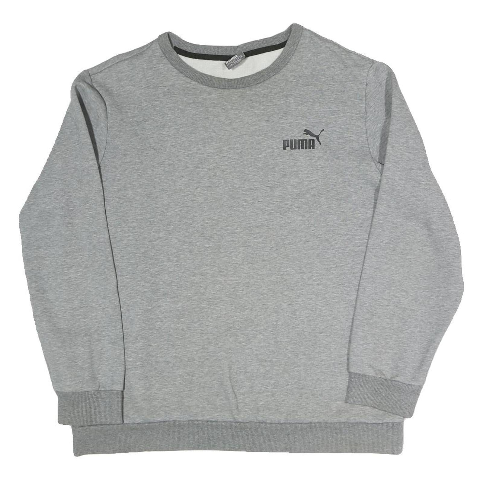 PUMA Womens Grey Crew Neck L Sweatshirt Cotton Blend Casual Pullover Top Refurbished - N/A refurbished available on Cerqular