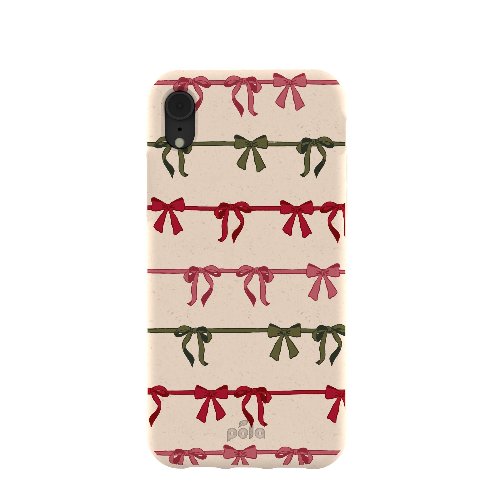 Seashell Holiday Bows iPhone XR Case Refurbished - Pela Case refurbished available on Cerqular