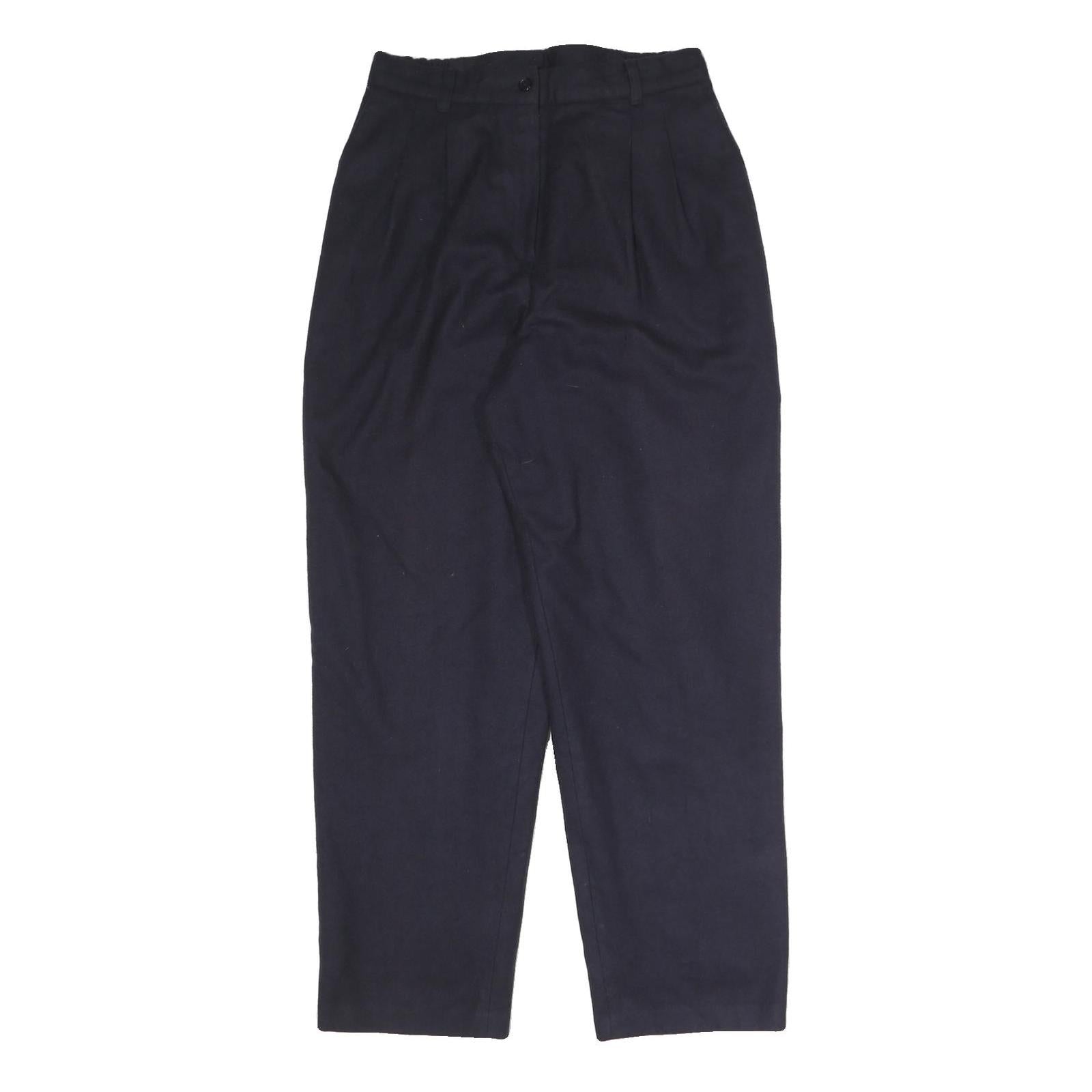 SAG HARBOR Womens Wool Blend Navy Relaxed Tapered Trousers W27 L28 Smart Office Refurbished - N/A refurbished available on Cerqular