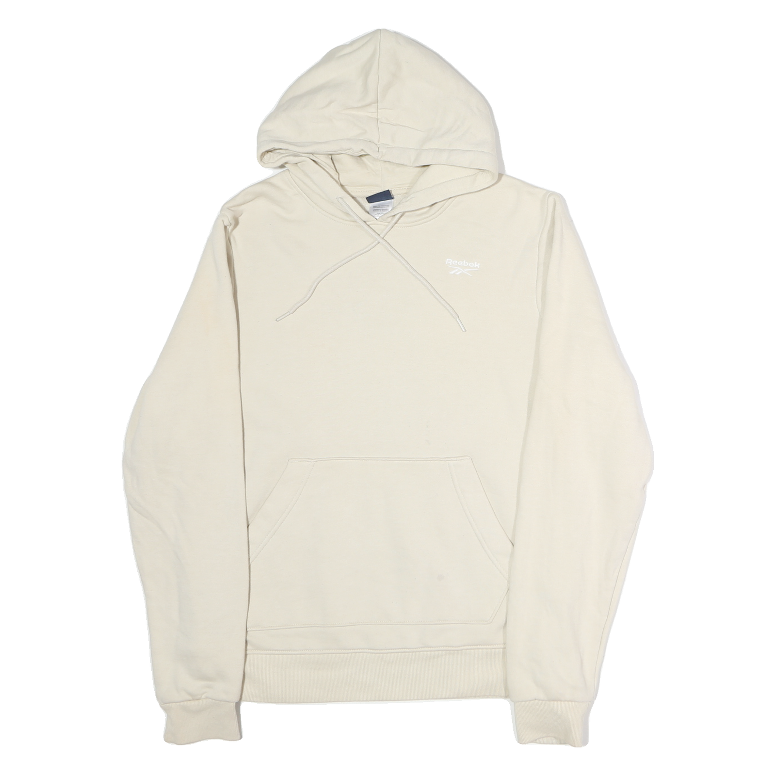 REEBOK Mens Cream Hoodie M Cotton Pullover Drawstring Hood Sweatshirt Refurbished - N/A refurbished available on Cerqular