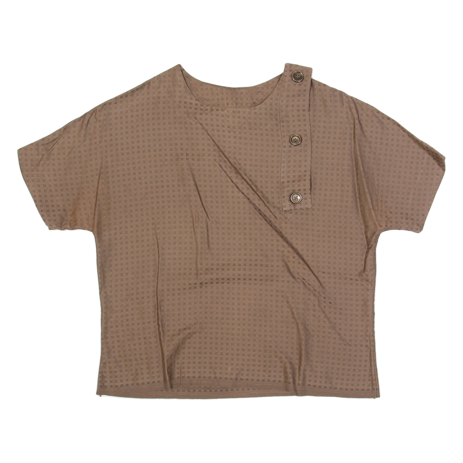 Womens Cropped Blouse Brown Spotted M Refurbished - N/A refurbished available on Cerqular