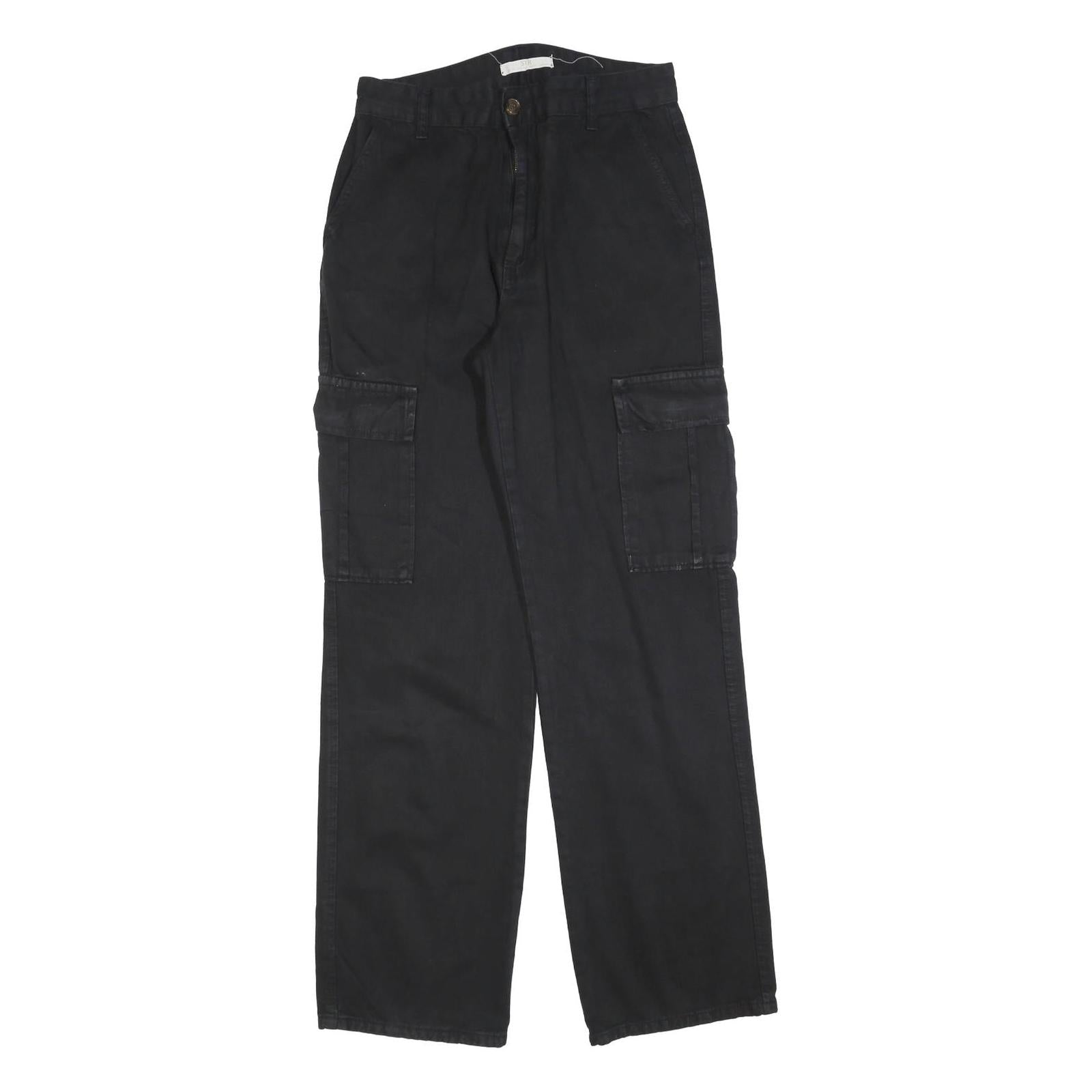 STR Womens Cotton Blend Black Regular Cargo Trousers W28 L32 Casual Workwear Refurbished - N/A refurbished available on Cerqular
