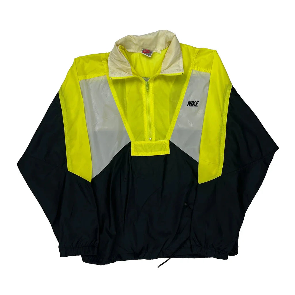 Nike Windbreaker - Medium Black Polyester Refurbished - Thrifted (note: this is a term often used to describe second- refurbished available on Cerqular