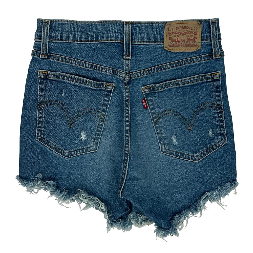 Levis Denim Shorts - 26W UK 6 Blue Denim Refurbished - Thrifted (note: this is a term often used to describe second- refurbished available on Cerqular