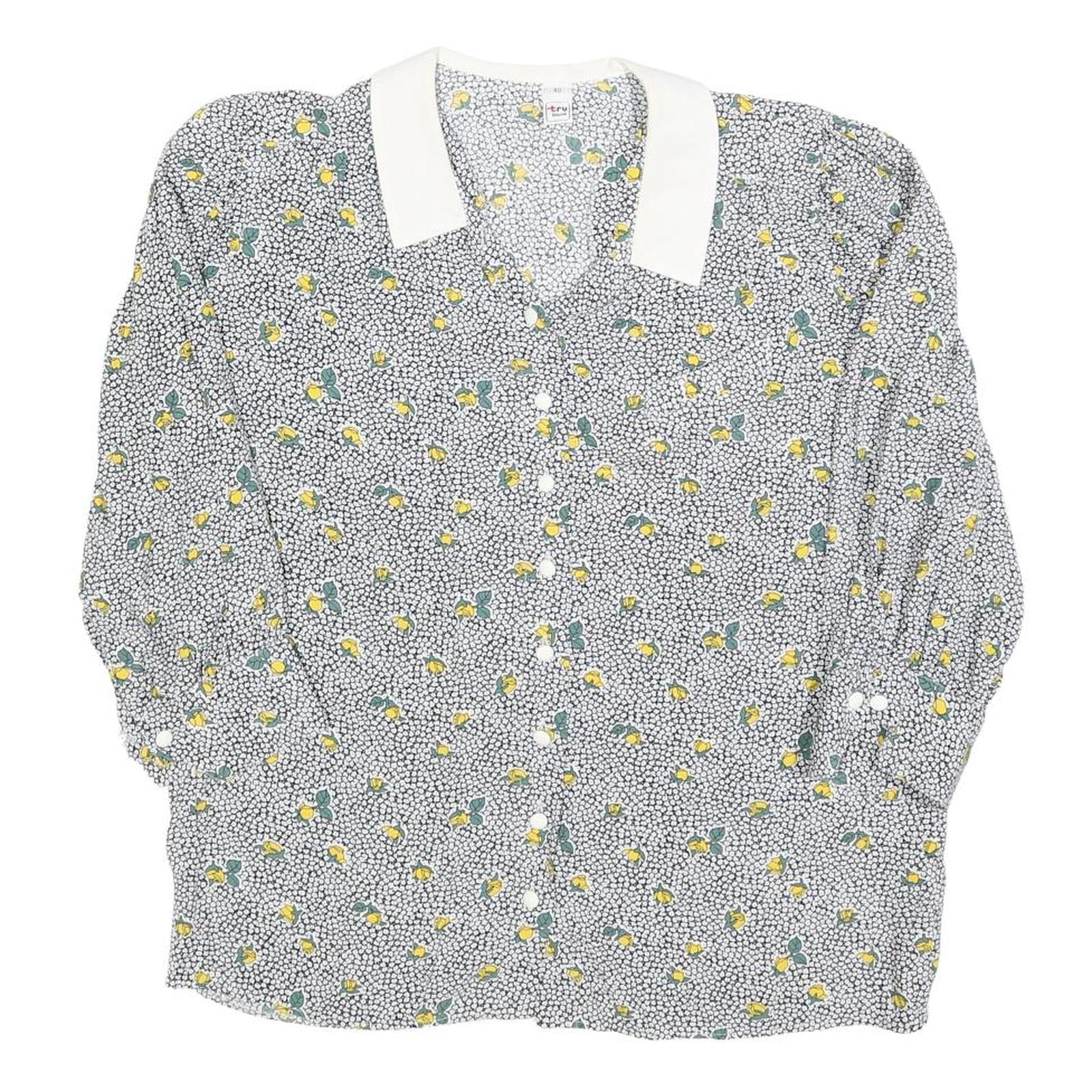 Buy TRU BLOUSE Womens White Black Yellow Floral Print Blouse Long Sleeve Collared L Refurbished - $18.19 TRU BLOUSE Womens White Black Yellow Floral Print Blouse Long Sleeve Collared L Refurbished - N/A refurbished available on Cerqular
