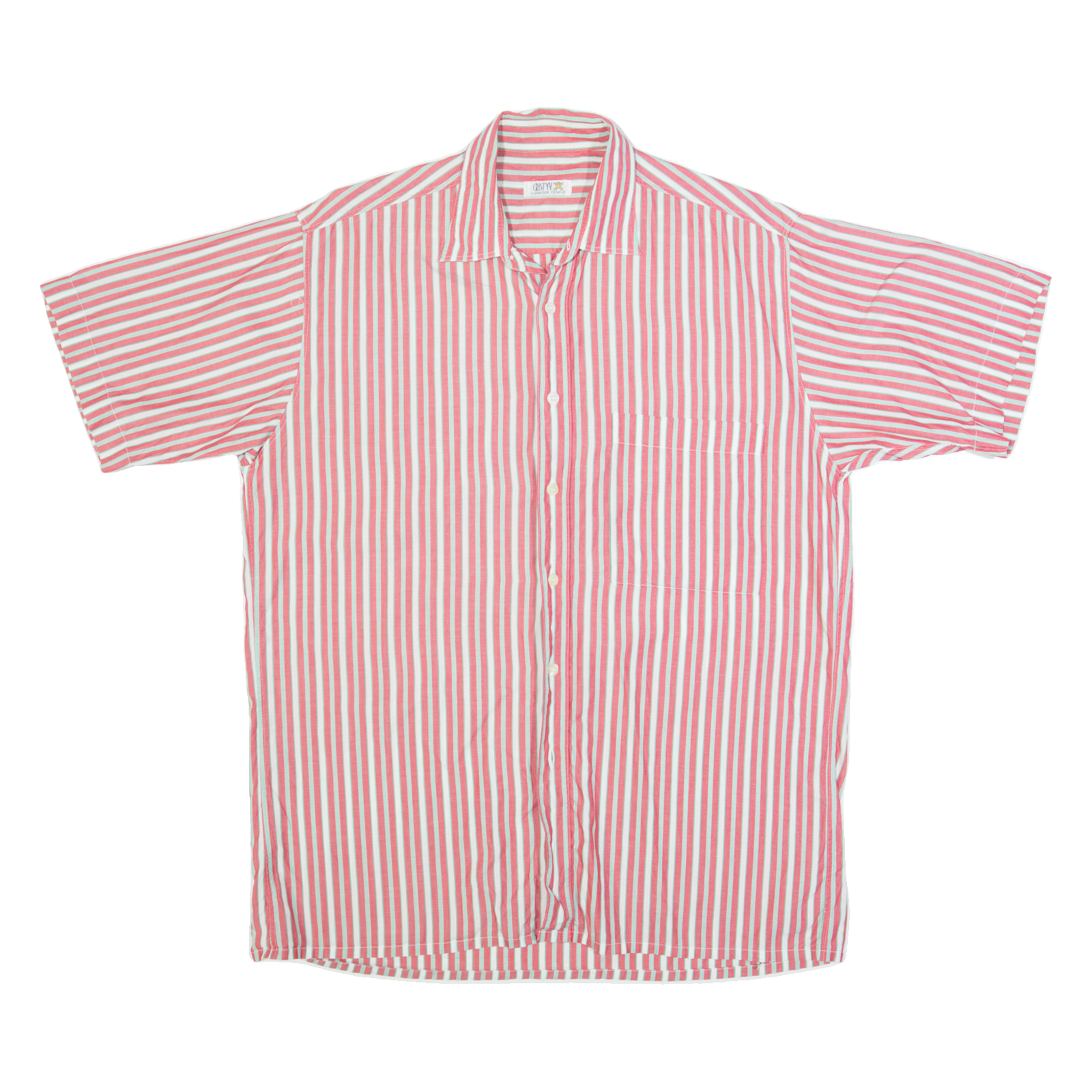 CRIST'YV Mens Shirt Red 90s Striped M Refurbished - N/A refurbished available on Cerqular
