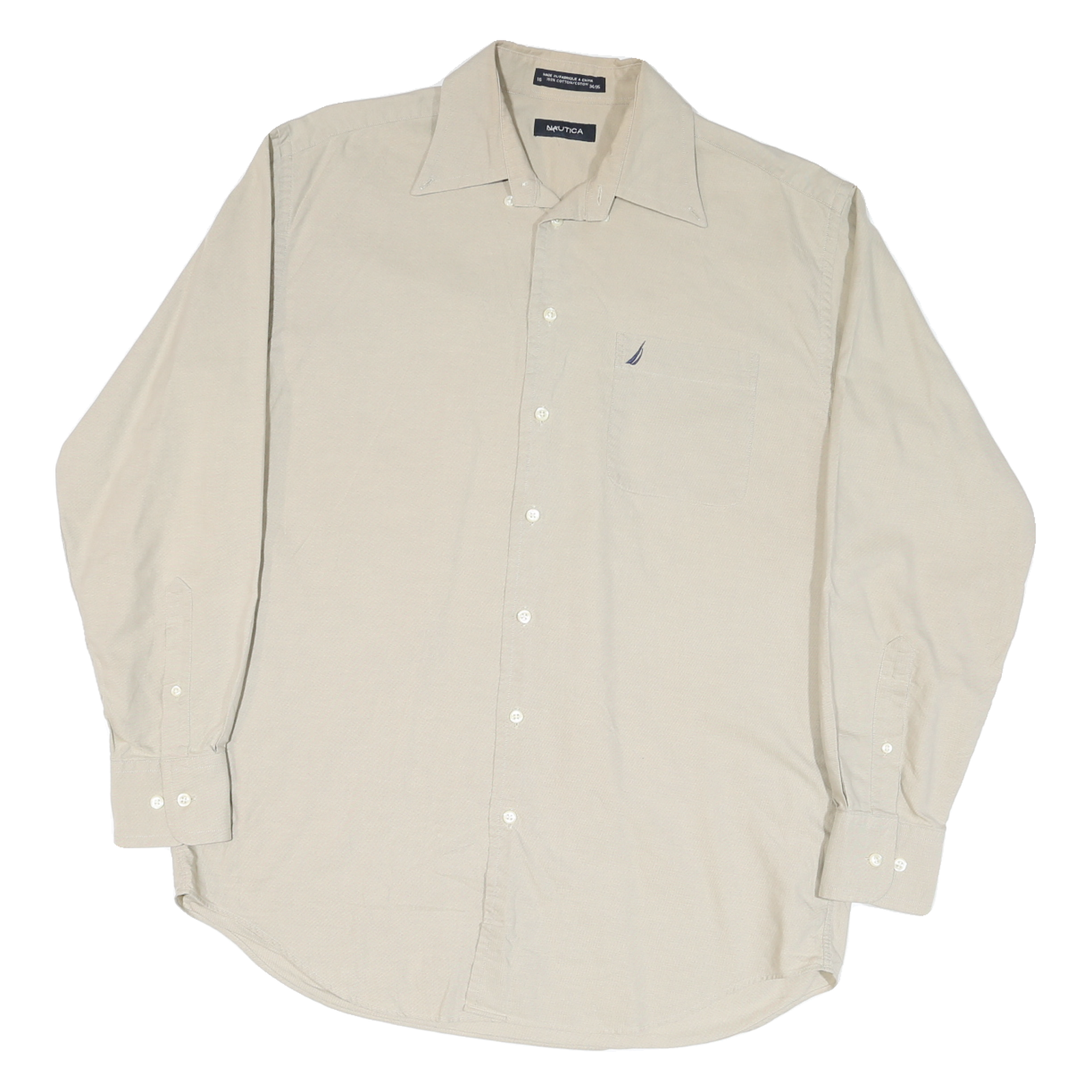 Buy NAUTICA Mens Beige Cotton Blend Shirt L Classic Long Sleeve Button Shirt Refurbished - $28.59 NAUTICA Mens Beige Cotton Blend Shirt L Classic Long Sleeve Button Shirt Refurbished - N/A refurbished available on Cerqular