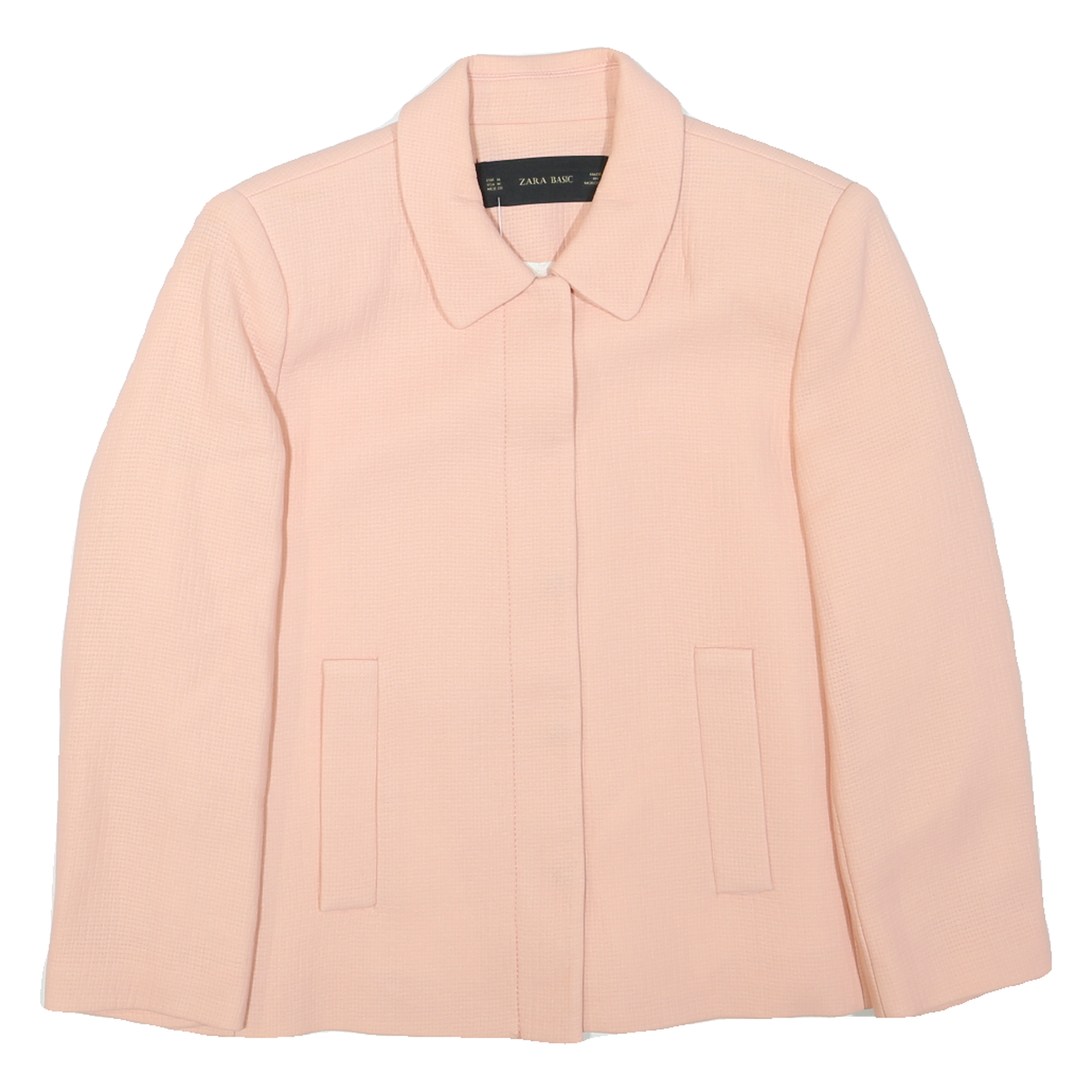 ZARA Womens Pink Button Jacket M Polyester Blend Plain Classic Collar Elegant Refurbished - N/A refurbished available on Cerqular