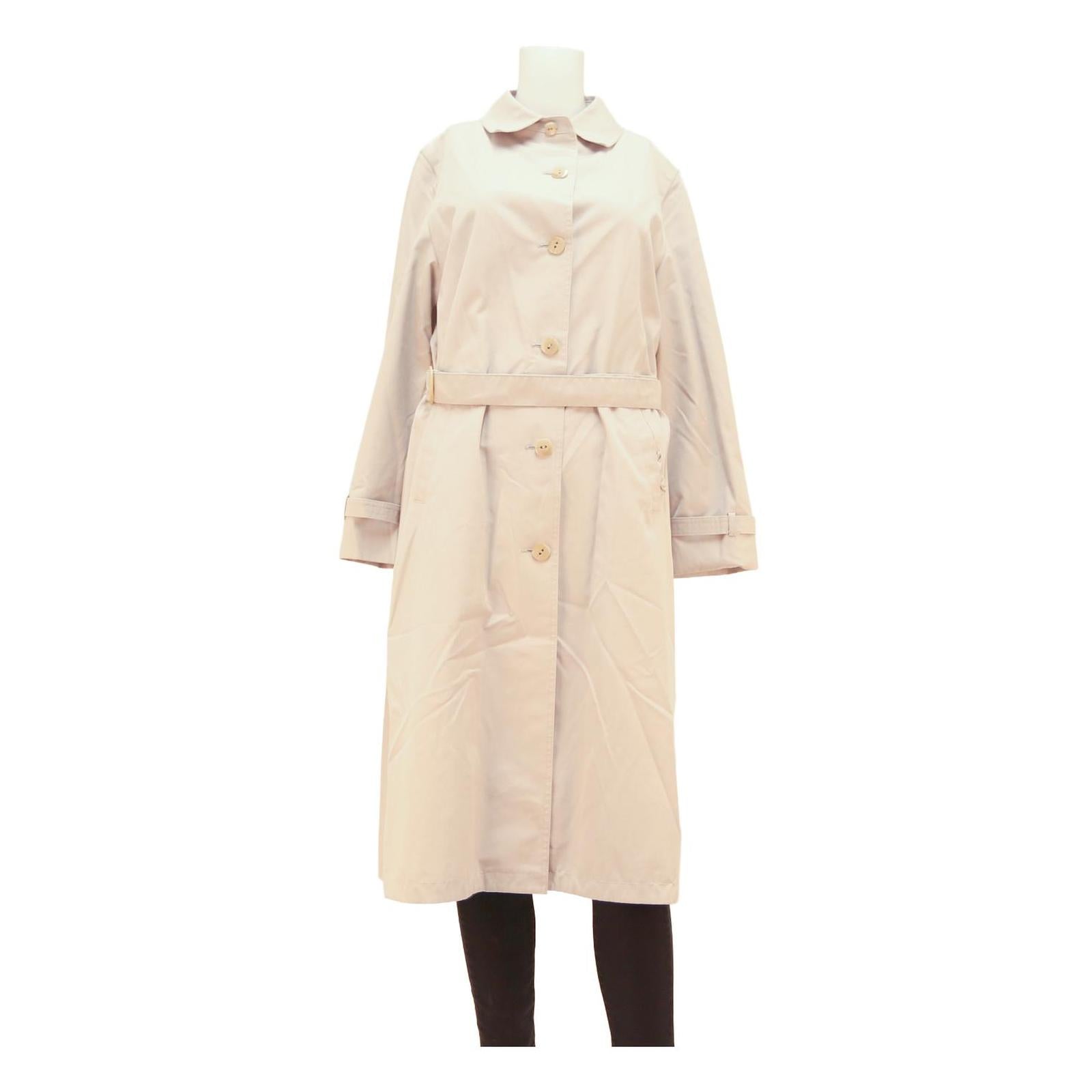 Womens Beige Button Front Classic Jacket S Polyester Blend Plain Button Closure Refurbished - N/A refurbished available on Cerqular