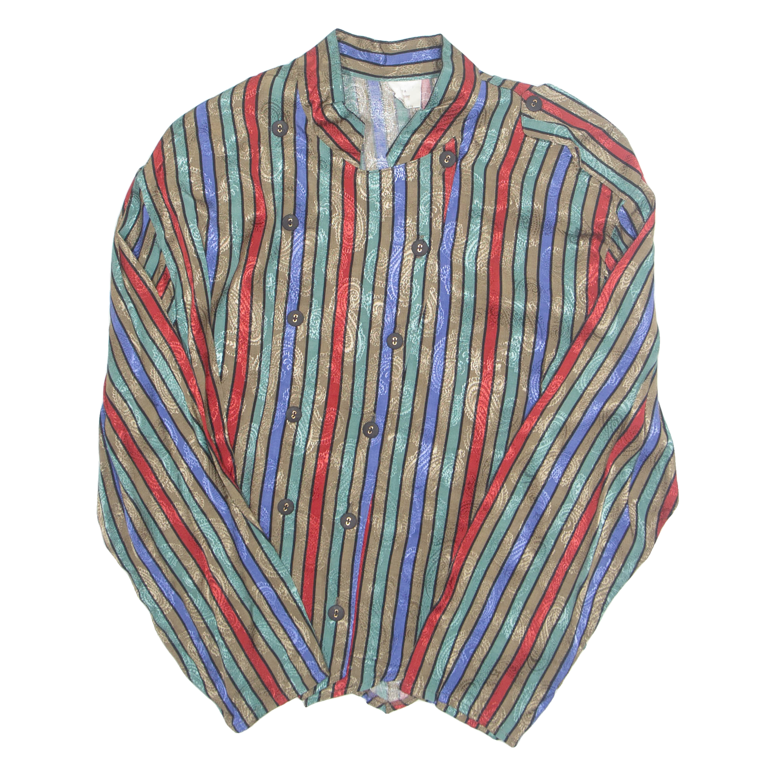 Womens Printed Blouse Brown Long Sleeve Striped M Refurbished - N/A refurbished available on Cerqular