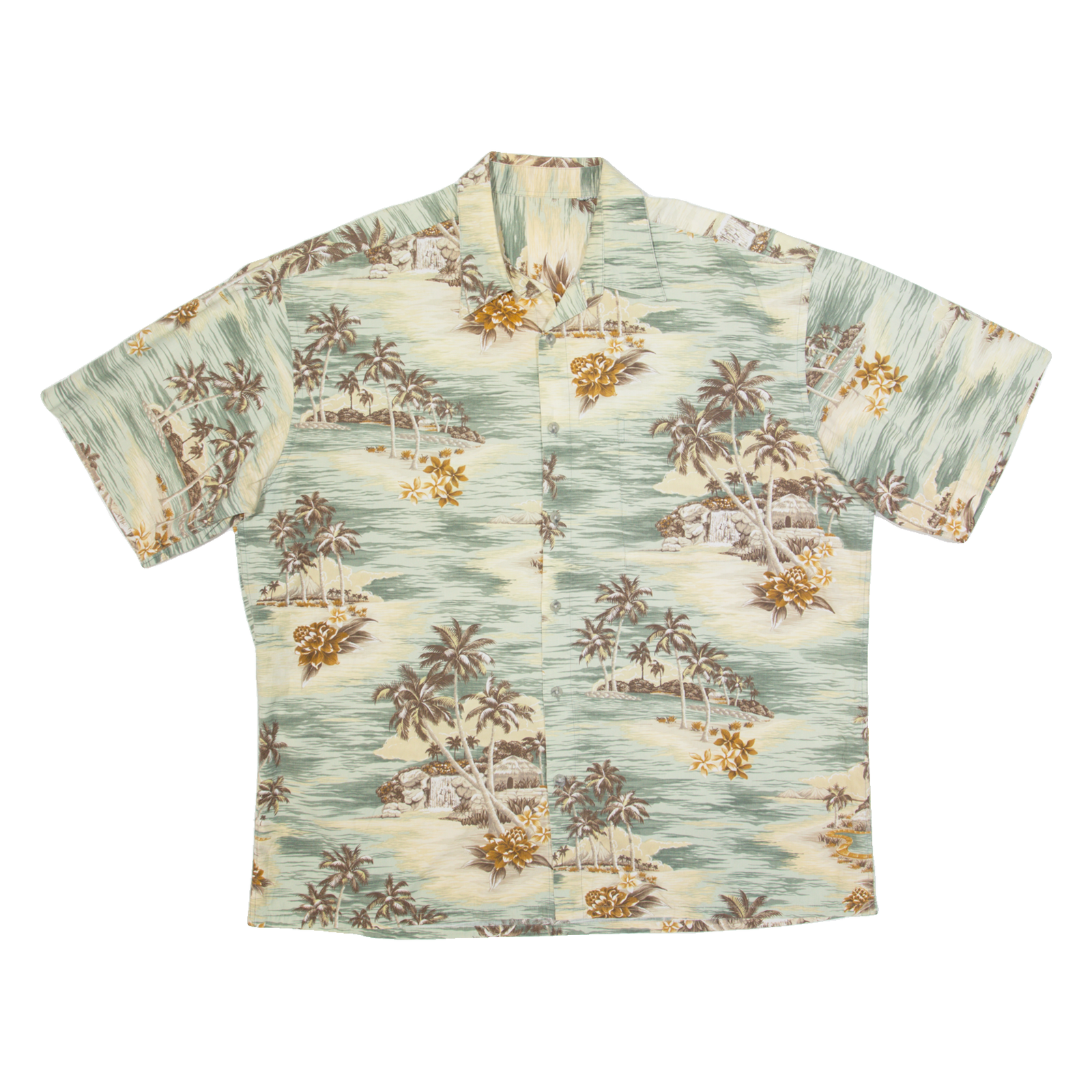Mens Hawaiian Shirt Beige Floral XL Refurbished - N/A refurbished available on Cerqular
