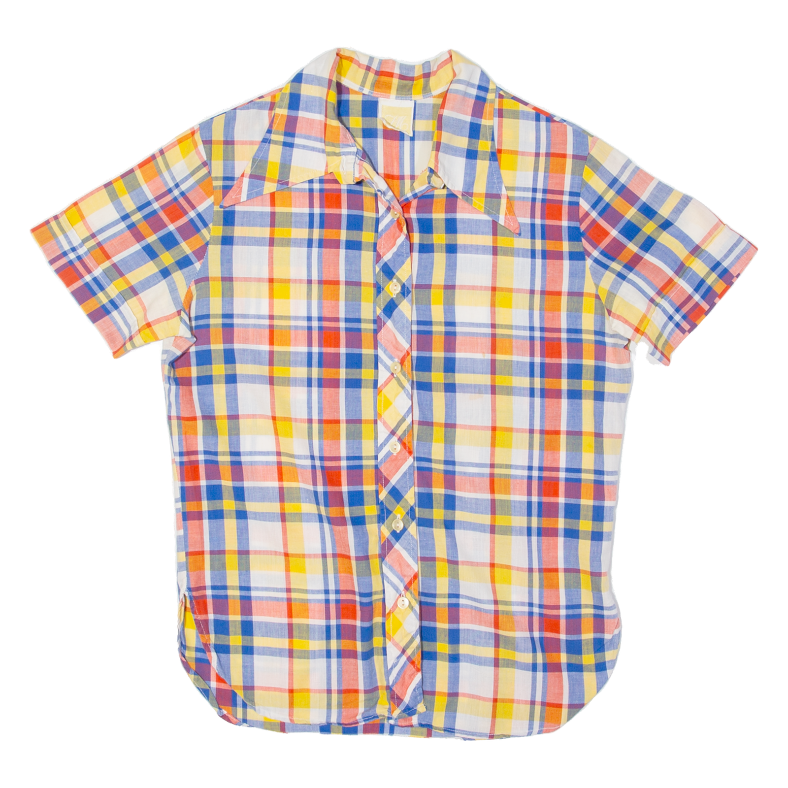 LM Womens Shirt Orange 90s Check S Refurbished - N/A refurbished available on Cerqular