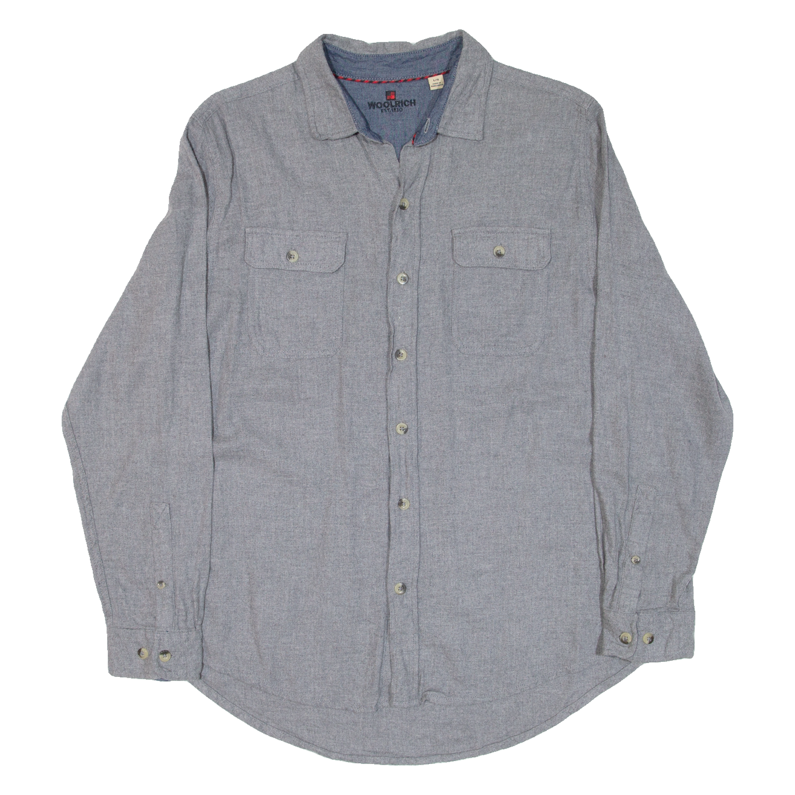 WOOLRICH Mens Flannel Shirt Grey Long Sleeve L Refurbished - N/A refurbished available on Cerqular